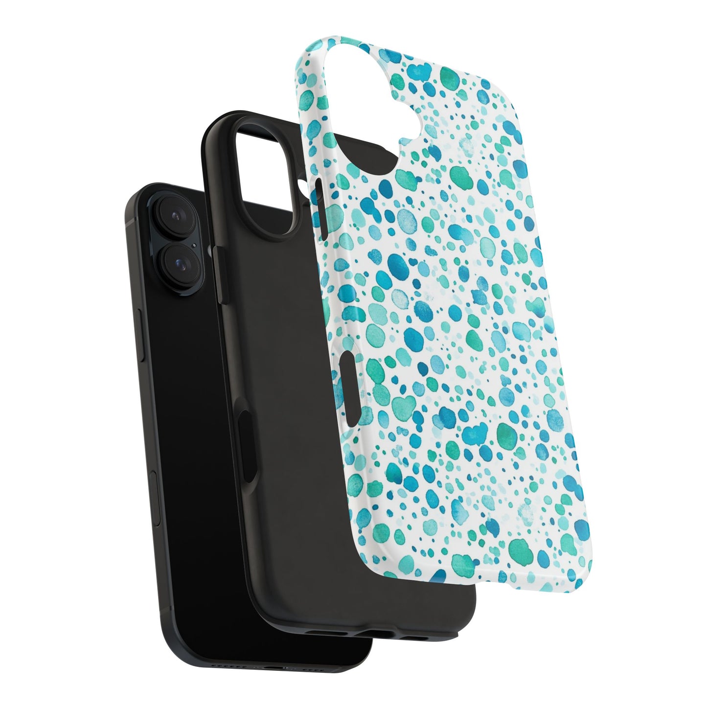 Trendy Spots | Aqua Watercolor Polka Dots Phone Case