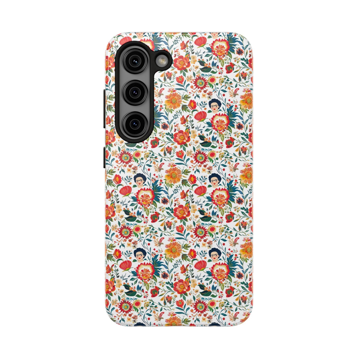 Frida Collection | Colorful Frida Kahlo Tough Phone Case for iPhone, Protective Case, Hard Shell Cover, Shockproof Case, Flower Pattern, Floral Design