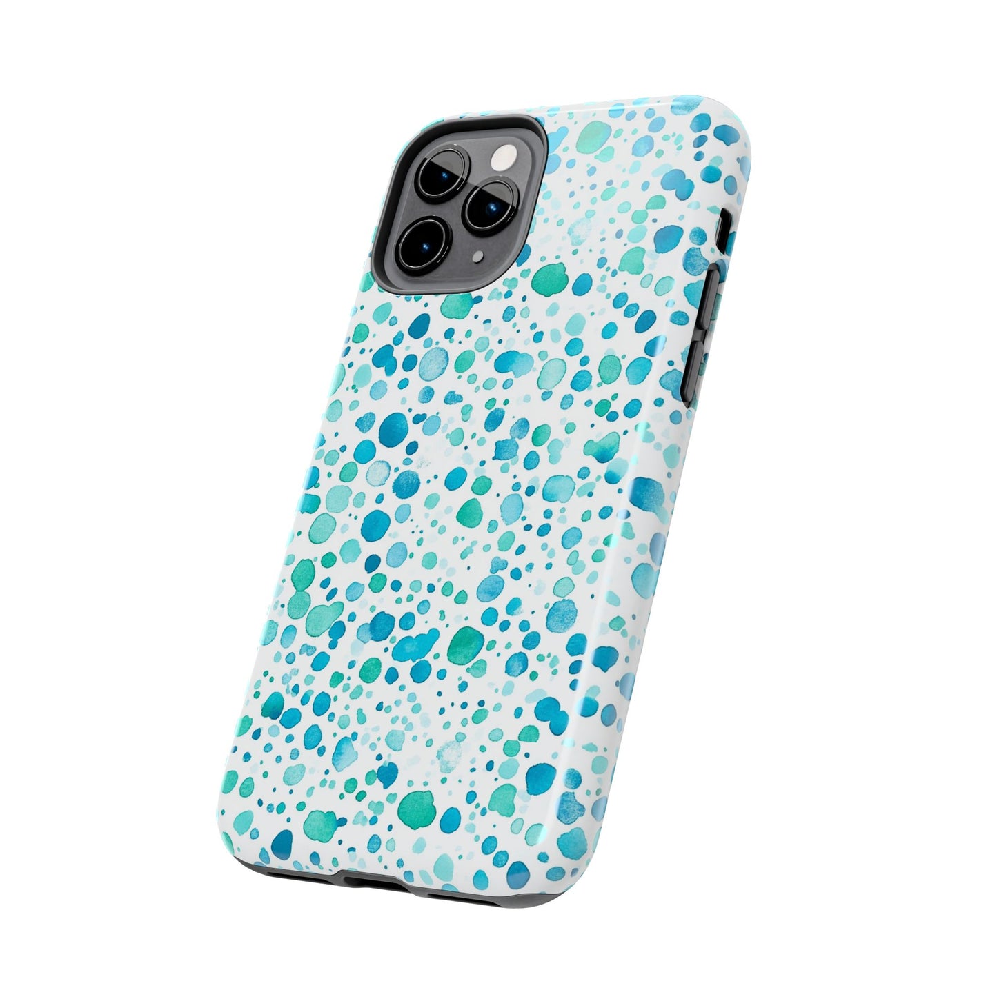 Trendy Spots | Aqua Watercolor Polka Dots Phone Case