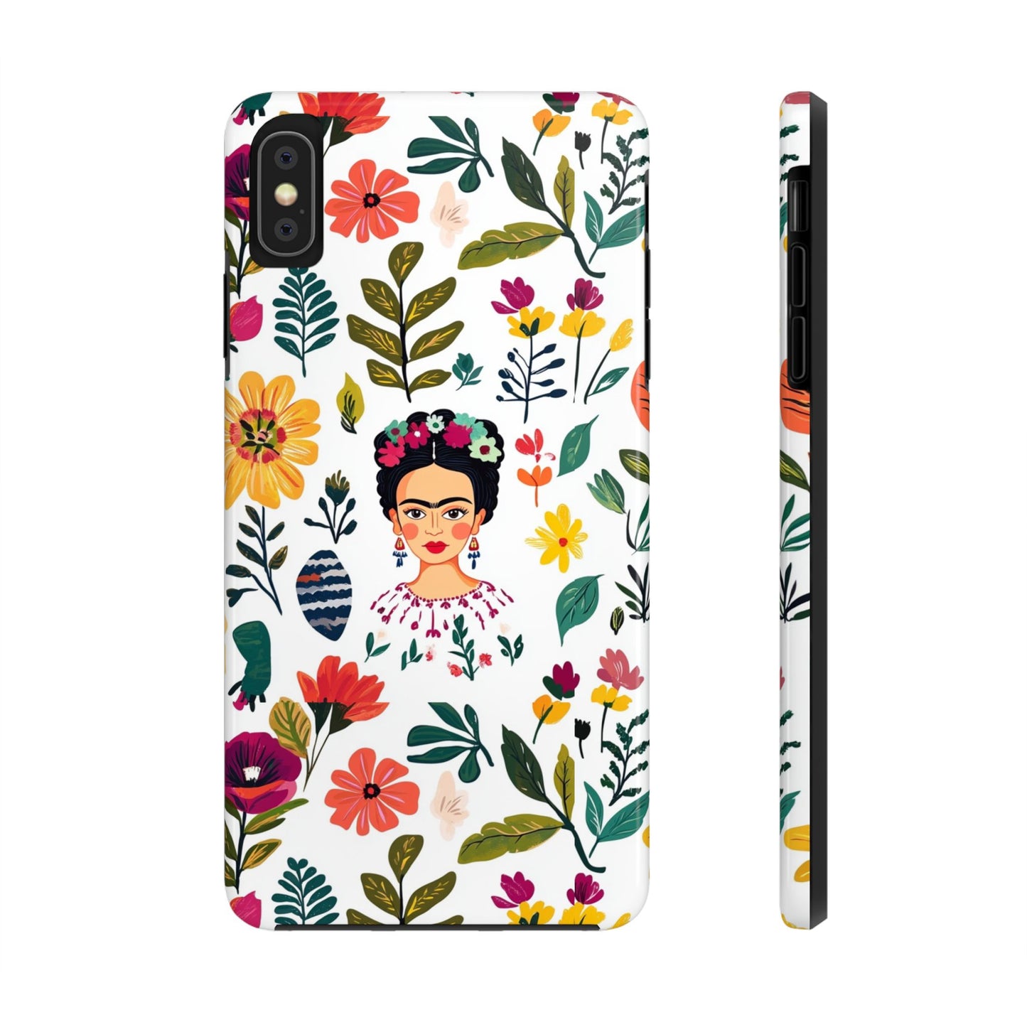 Frida Collection | Frida Kahlo Among Flowers, Colorful Mexican Inspired, Tough Phone Cases, Protective Cell Phone Cover, Hard Shell Phone