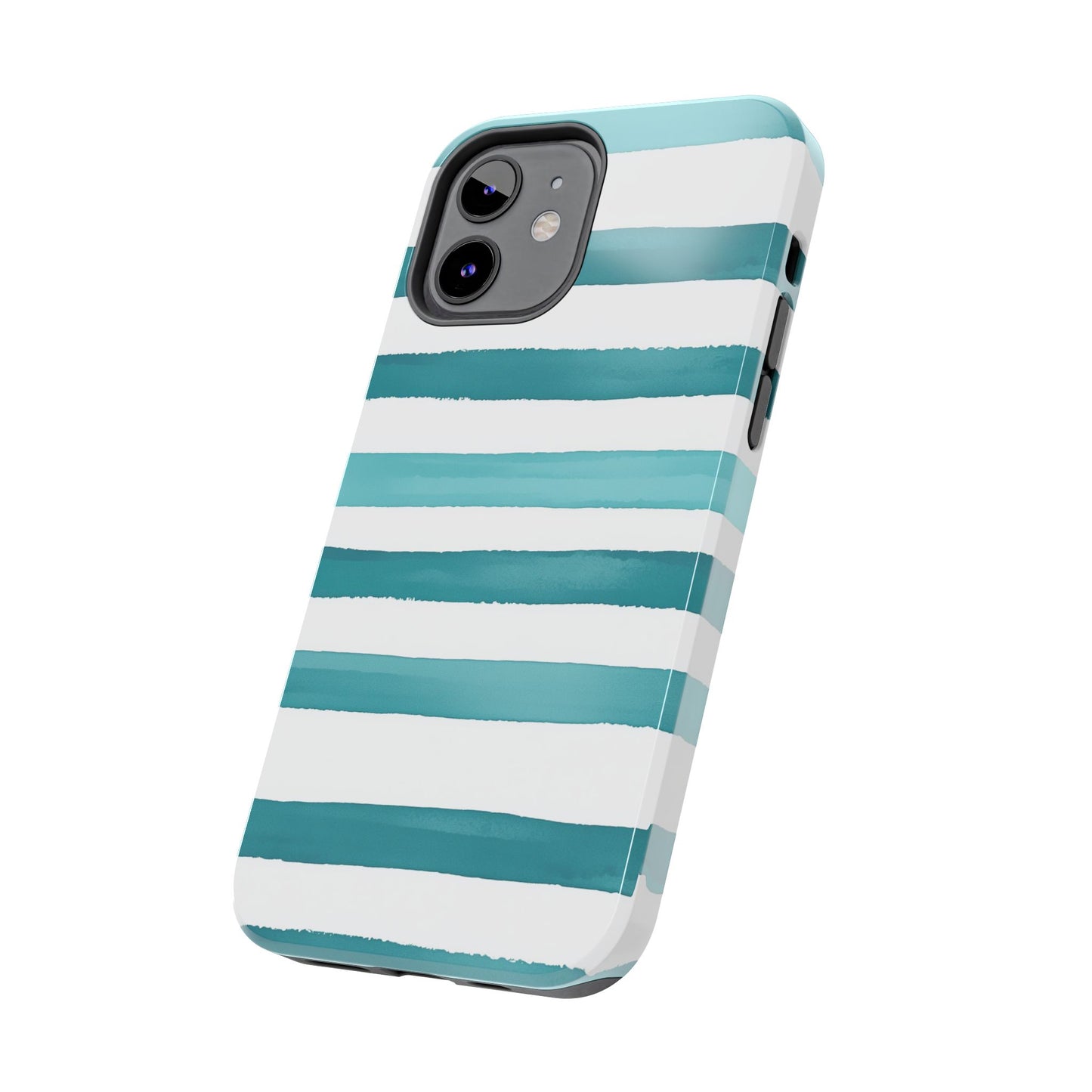 Vibrant Lines | Teal Ocean Striped Tough Phone Case