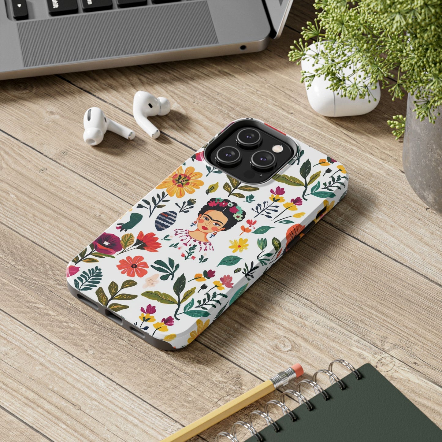 Frida Collection | Frida Kahlo Among Flowers, Colorful Mexican Inspired, Tough Phone Cases, Protective Cell Phone Cover, Hard Shell Phone