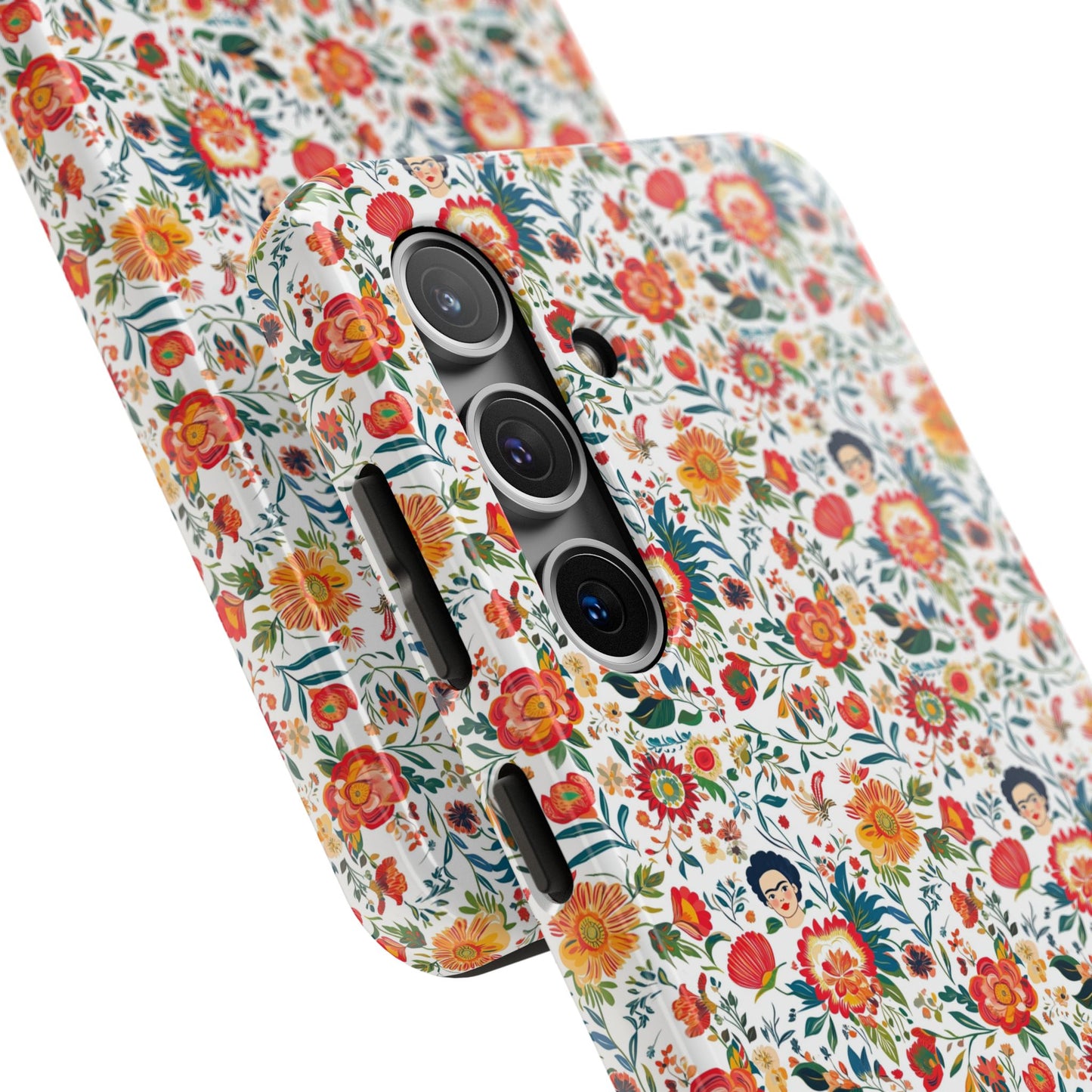 Frida Collection | Colorful Frida Kahlo Tough Phone Case for iPhone, Protective Case, Hard Shell Cover, Shockproof Case, Flower Pattern, Floral Design