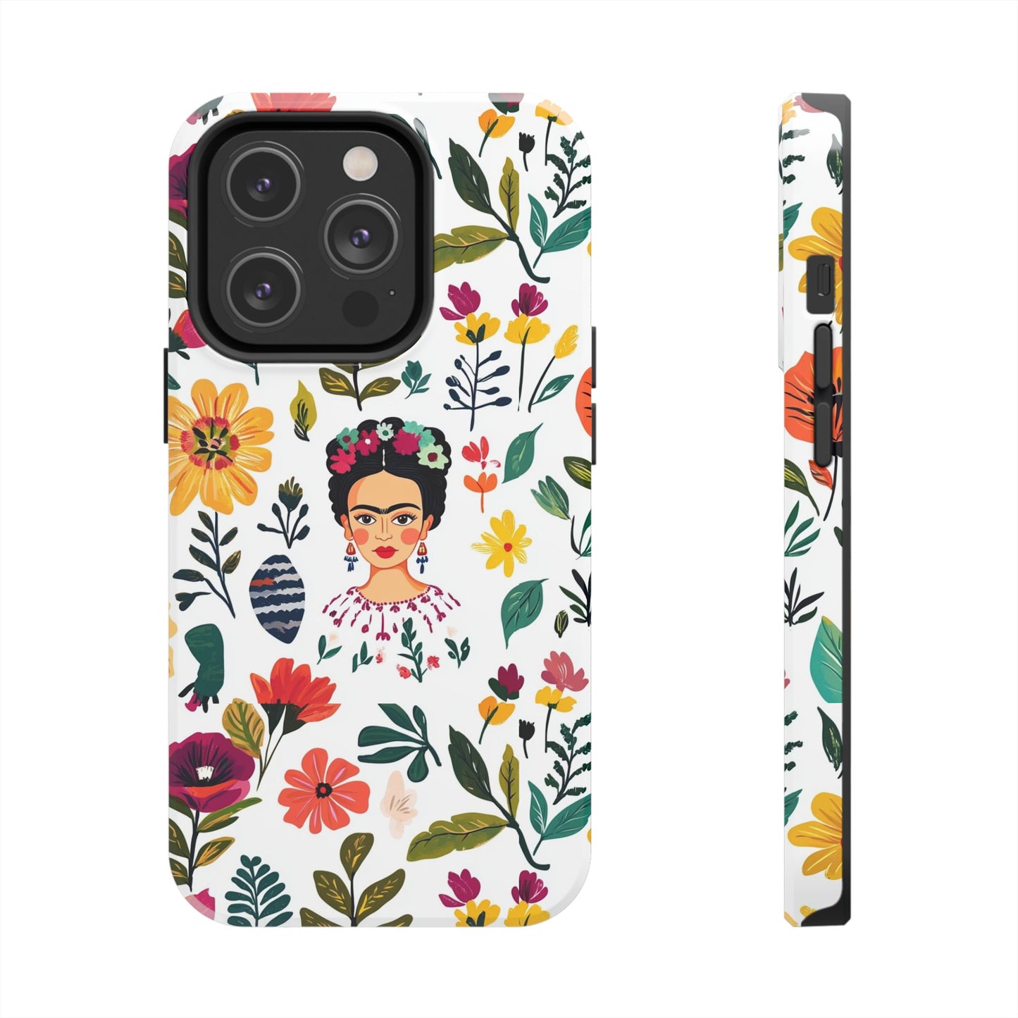 Frida Collection | Frida Kahlo Among Flowers, Colorful Mexican Inspired, Tough Phone Cases, Protective Cell Phone Cover, Hard Shell Phone