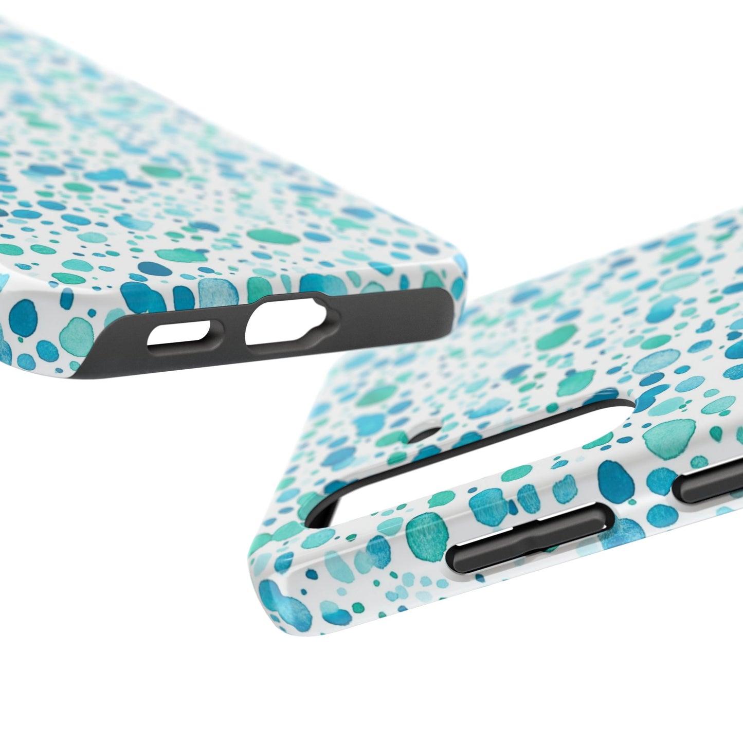 Trendy Spots | Aqua Watercolor Polka Dots Phone Case