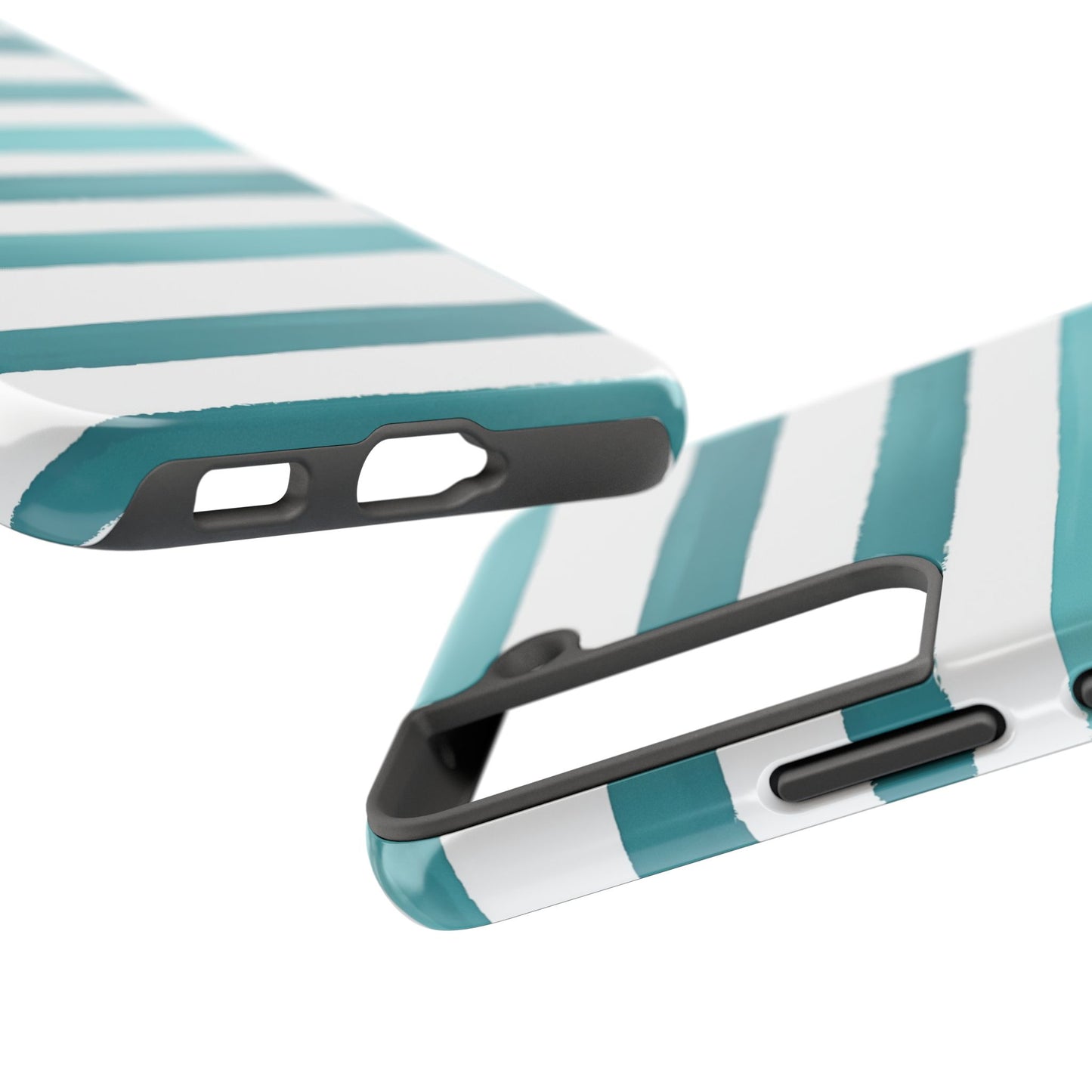 Vibrant Lines | Teal Ocean Striped Tough Phone Case