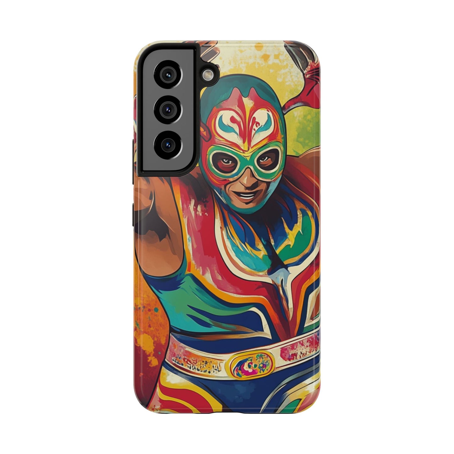 Colorful Lucha Libre Wrestler Tough Phone Case - Protective Phone Cover, Fun Wrestling Fan Gift, Vibrant Masked Wrestler Phone