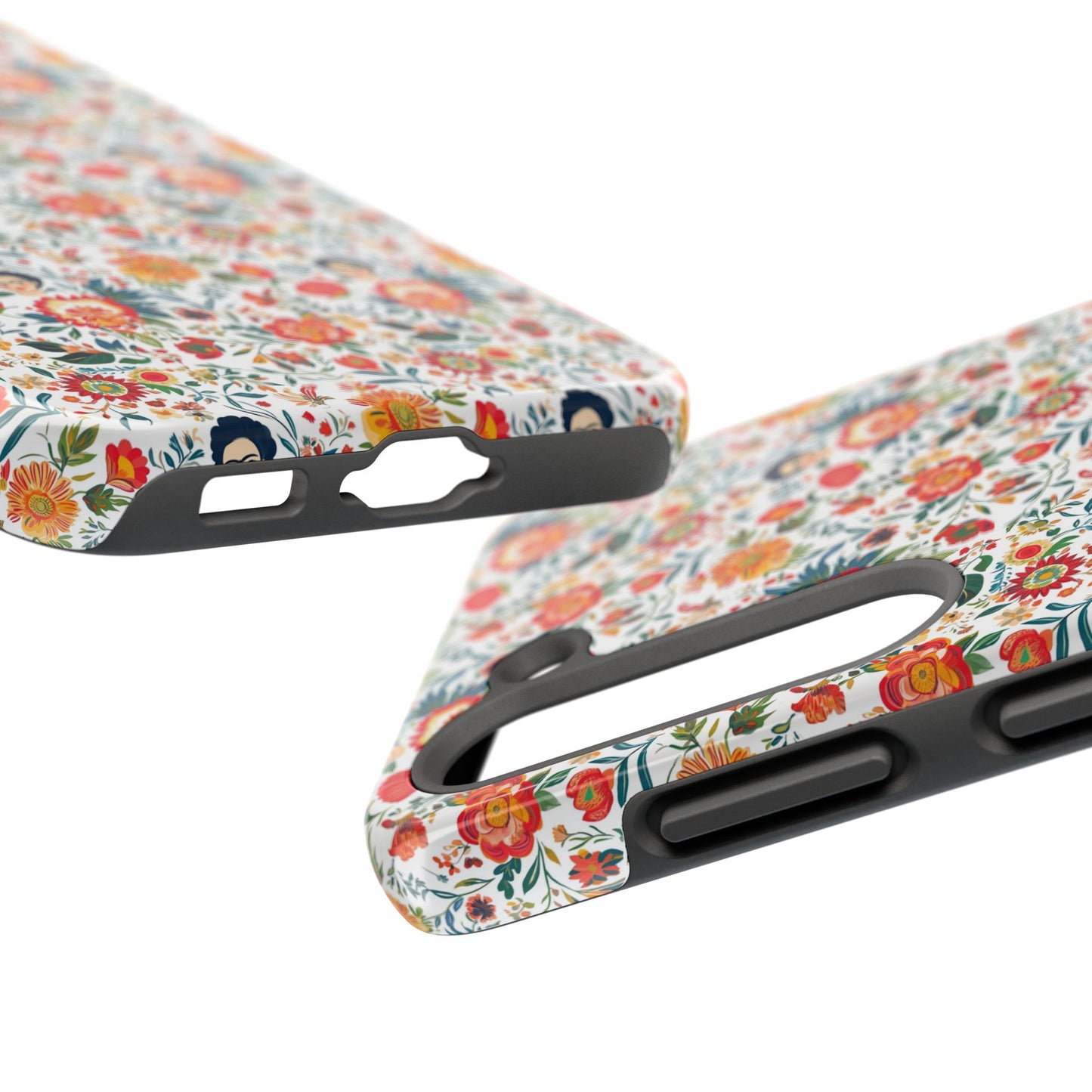 Frida Collection | Colorful Frida Kahlo Tough Phone Case for iPhone, Protective Case, Hard Shell Cover, Shockproof Case, Flower Pattern, Floral Design