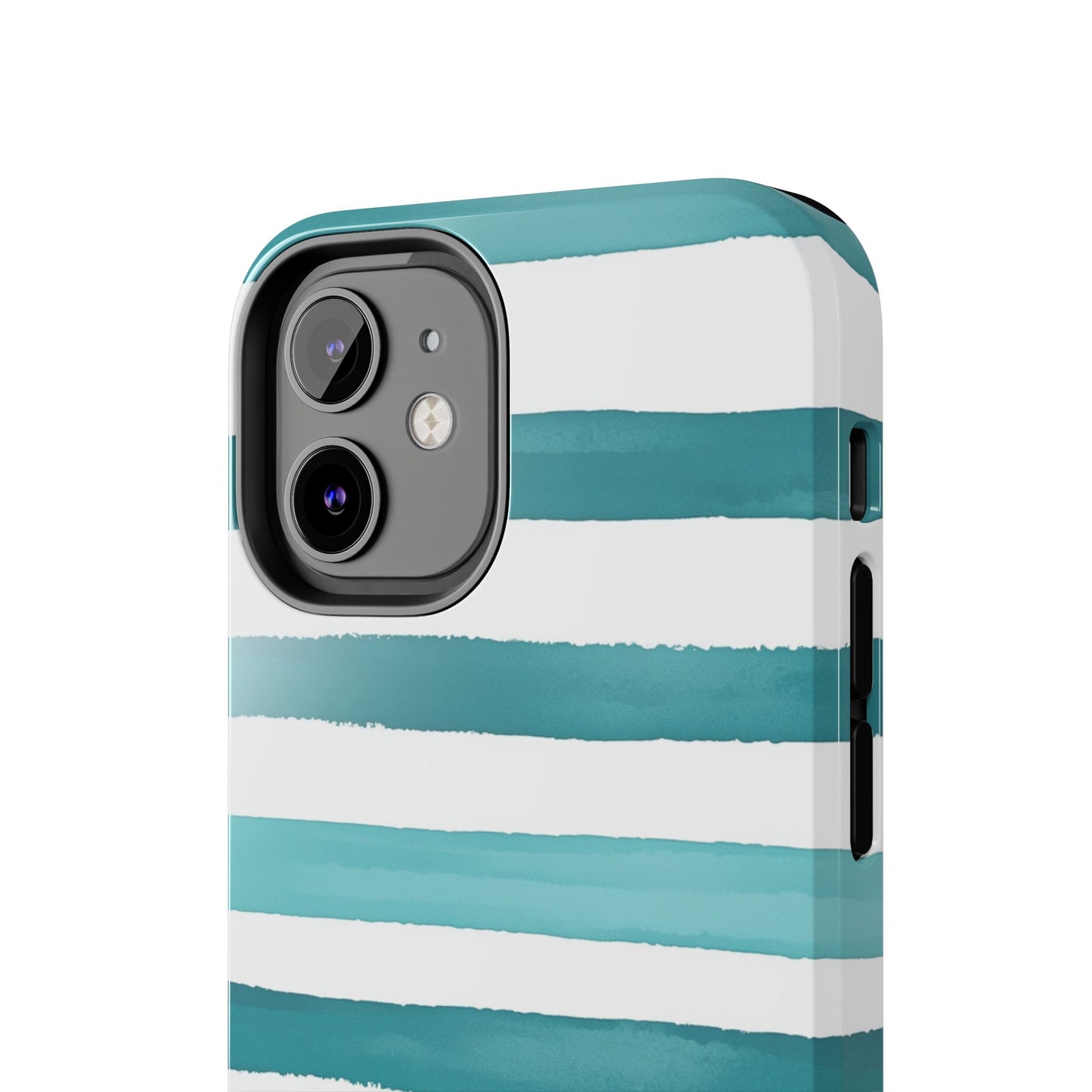 Vibrant Lines | Teal Ocean Striped Tough Phone Case
