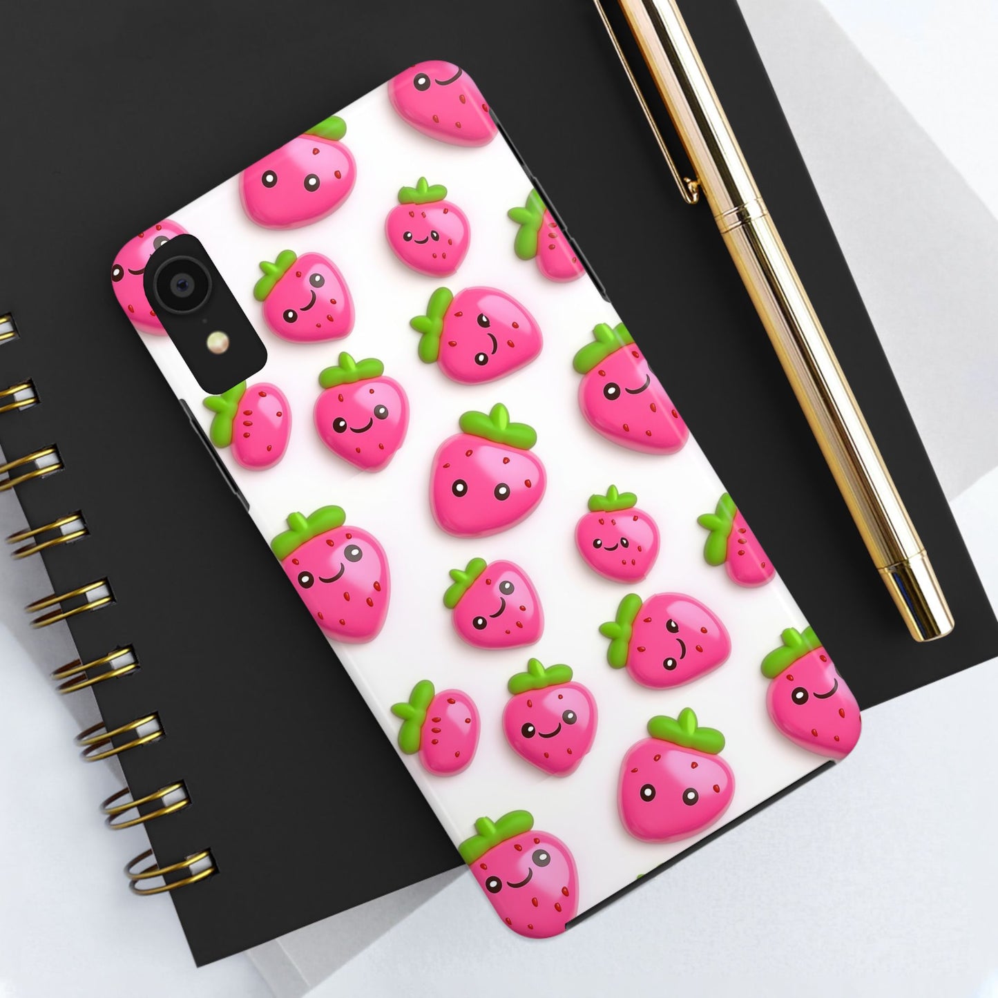Quirky Chic | Smiling Strawberries Tough Phone Case