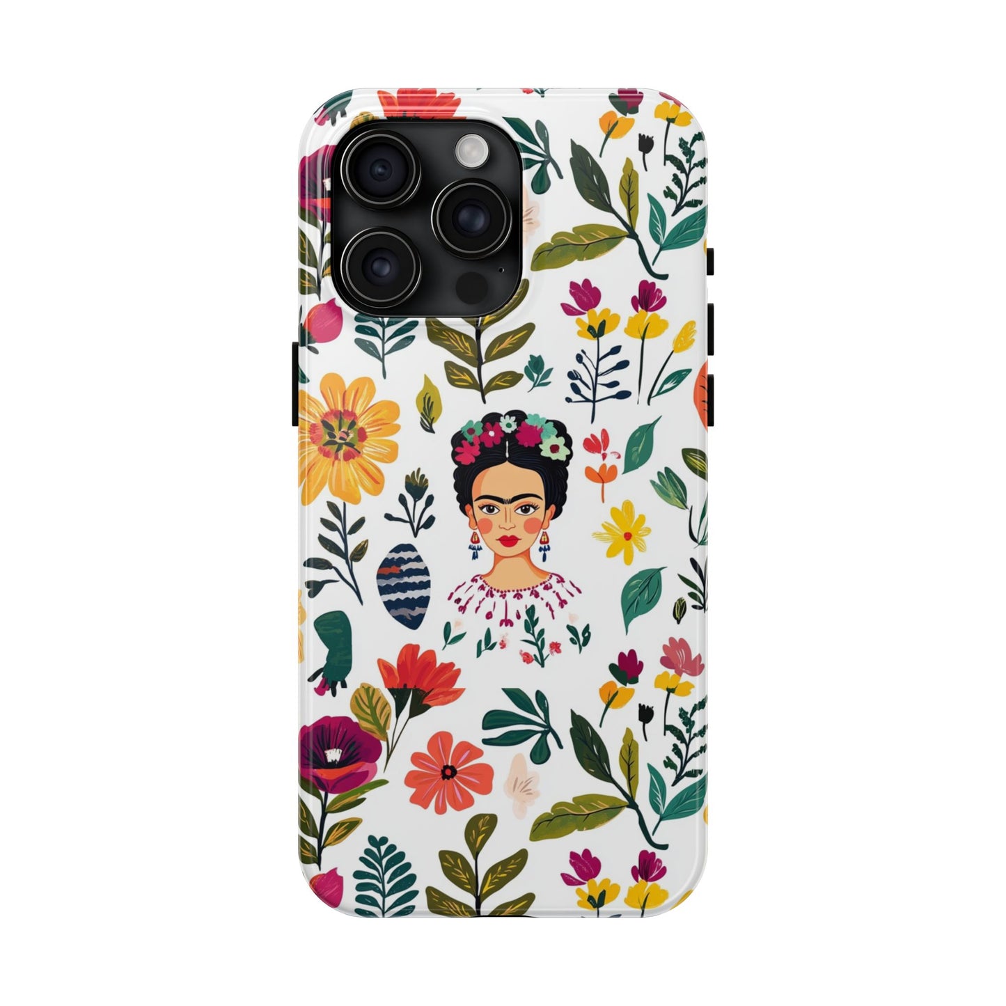 Frida Collection | Frida Kahlo Among Flowers, Colorful Mexican Inspired, Tough Phone Cases, Protective Cell Phone Cover, Hard Shell Phone