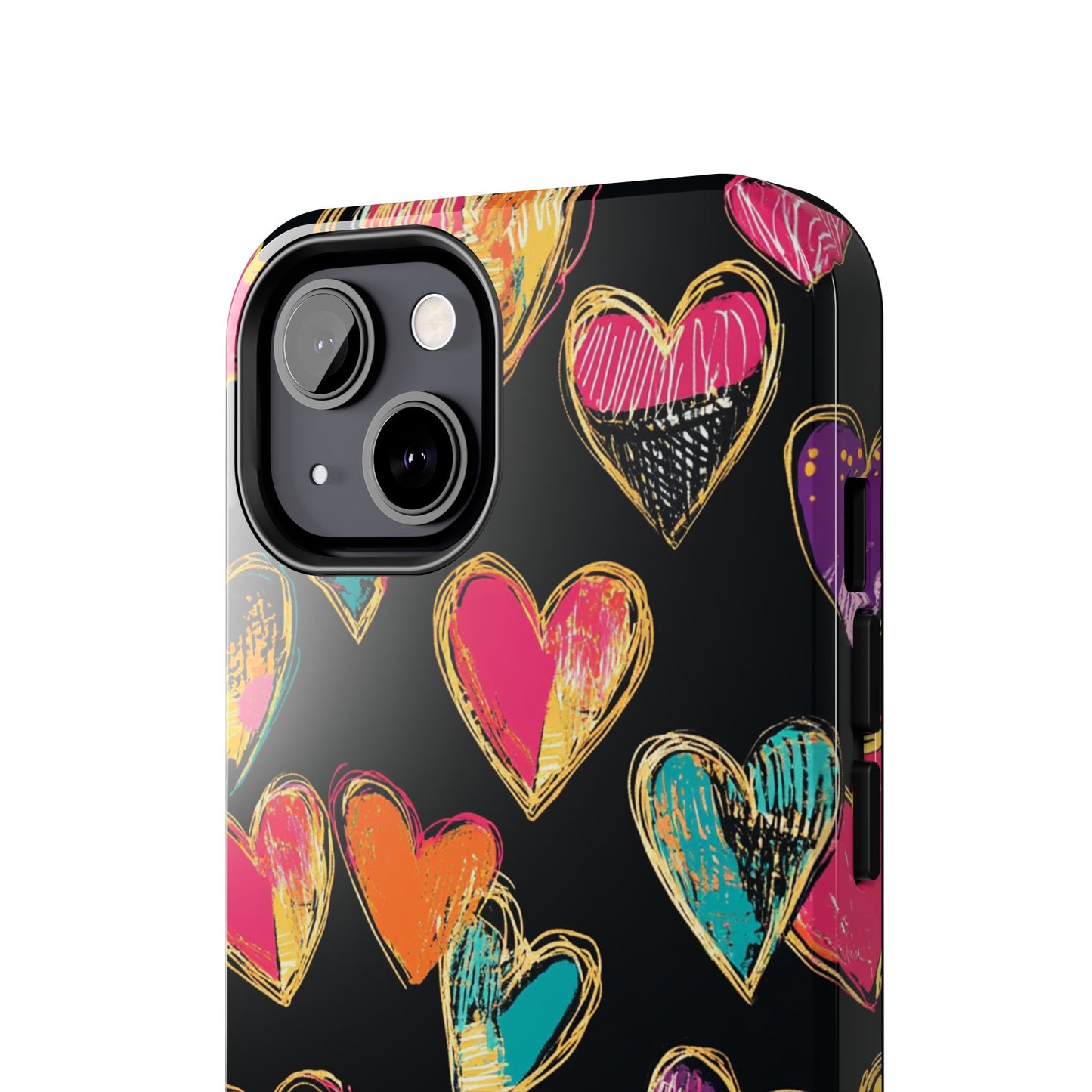 Love is in the Air | Colorful Chalk Hearts Design Phone Case