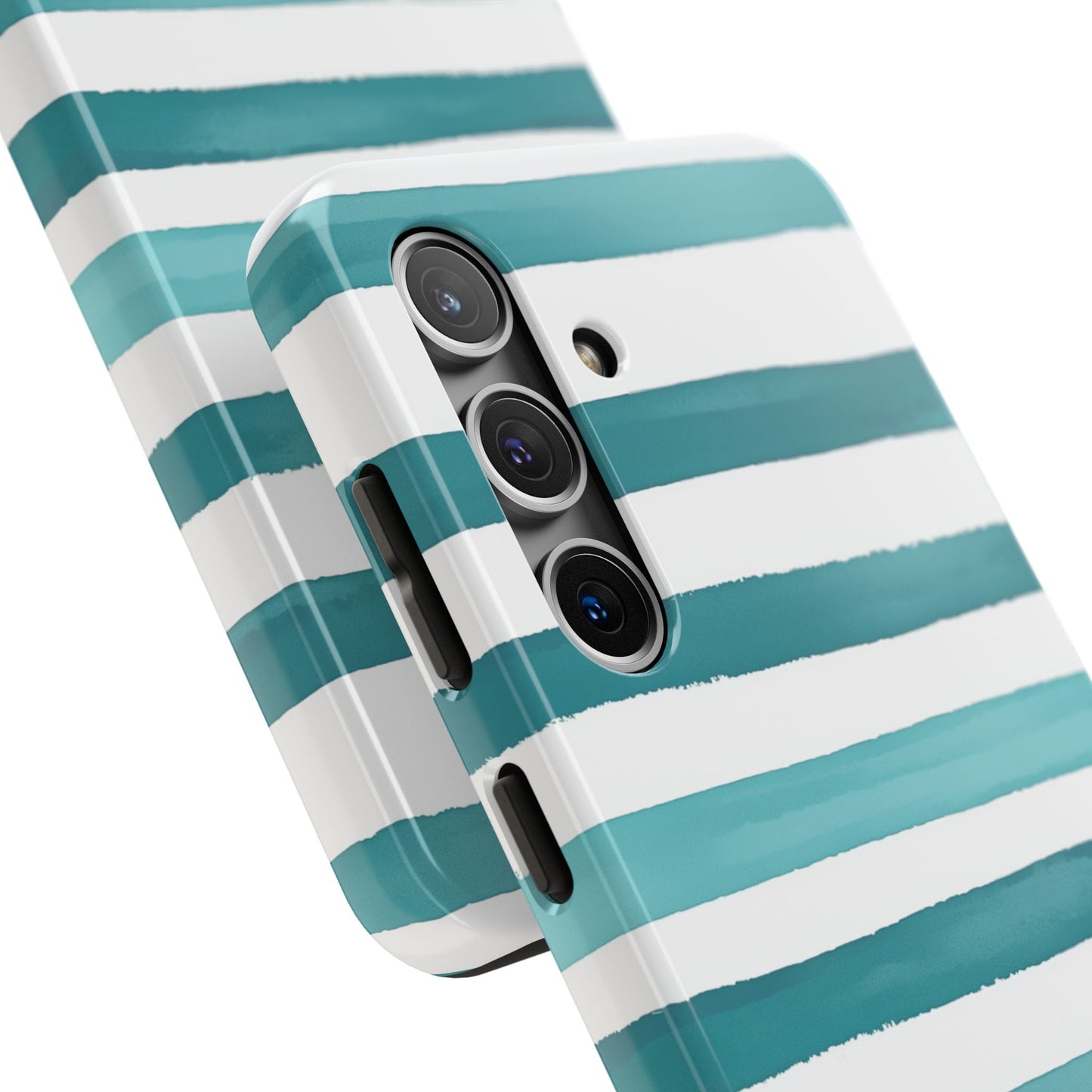 Vibrant Lines | Teal Ocean Striped Tough Phone Case