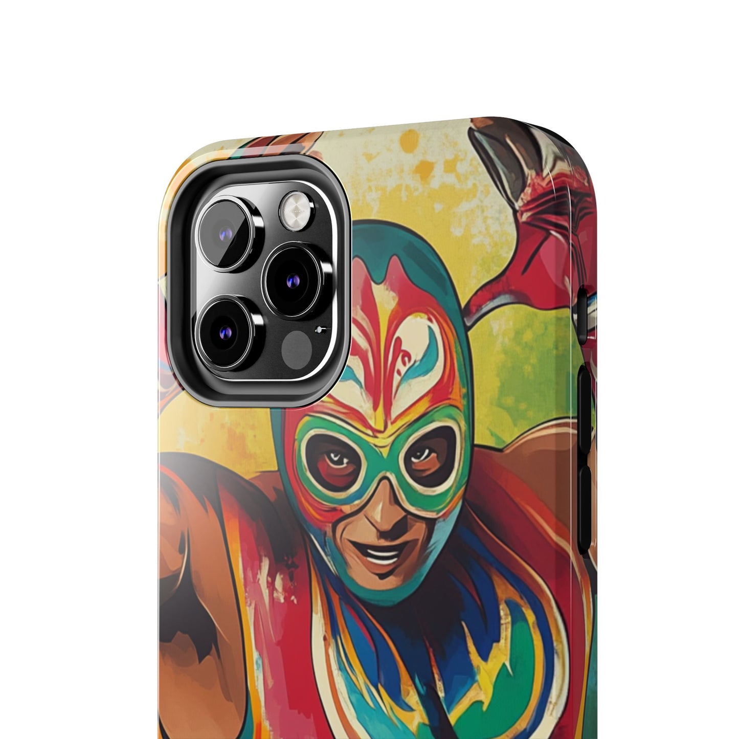 Colorful Lucha Libre Wrestler Tough Phone Case - Protective Phone Cover, Fun Wrestling Fan Gift, Vibrant Masked Wrestler Phone