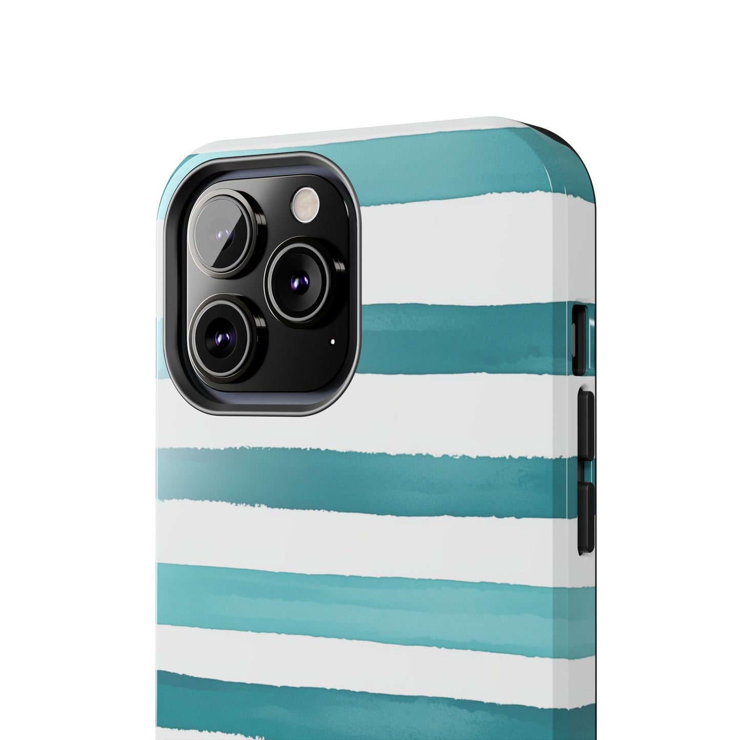 Vibrant Lines | Teal Ocean Striped Tough Phone Case