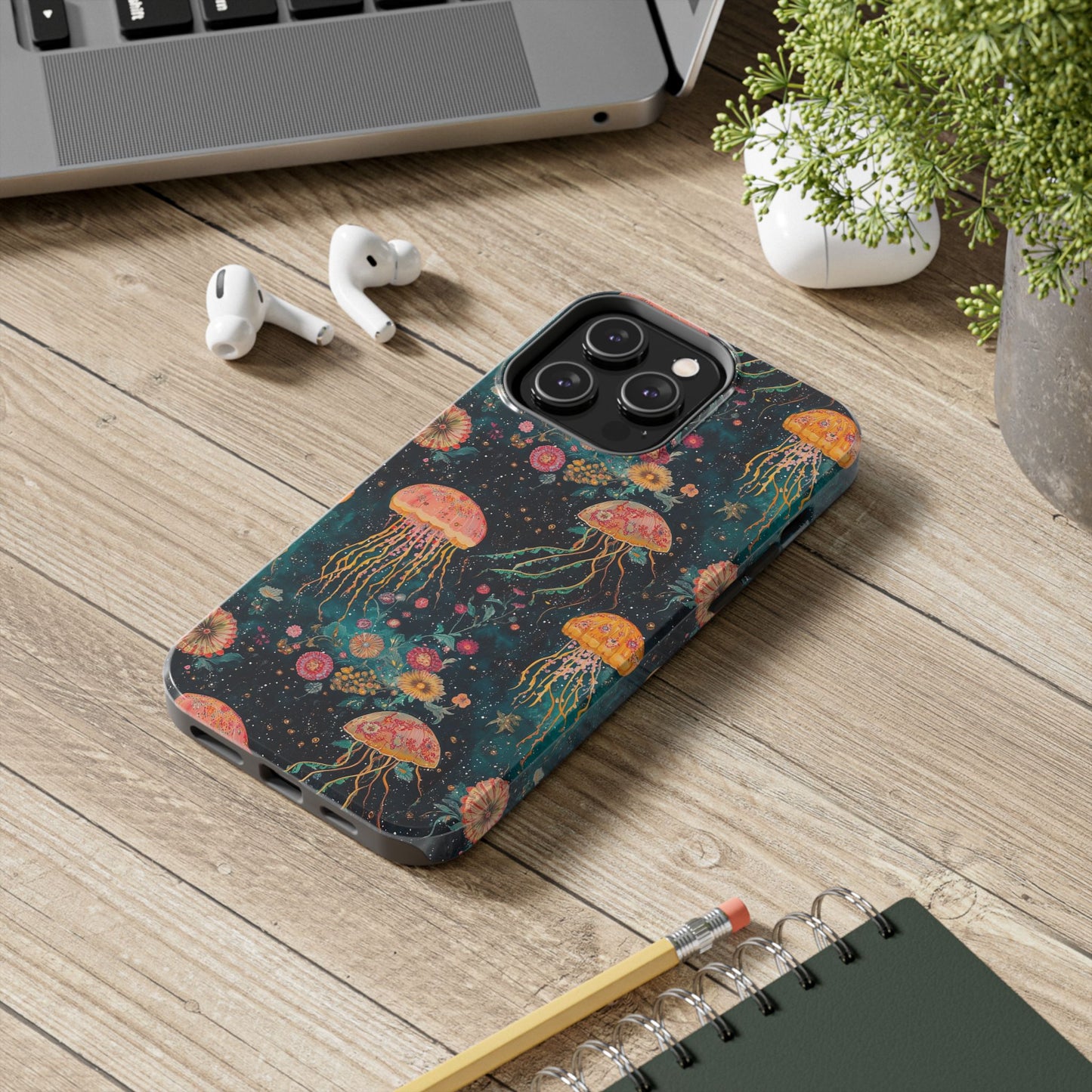 Under the Sea | Jellyfish Phone Cases, Floral Ocean Design, Sea Creature Protective Cover, Unique Tech Accessories, Underwater Theme Gifts, Tough Phone