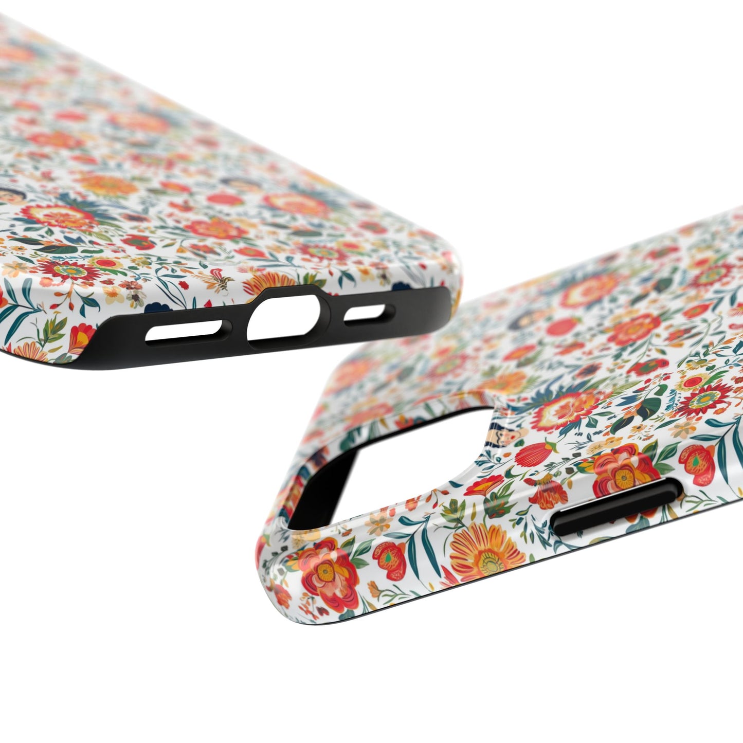 Frida Collection | Colorful Frida Kahlo Tough Phone Case for iPhone, Protective Case, Hard Shell Cover, Shockproof Case, Flower Pattern, Floral Design
