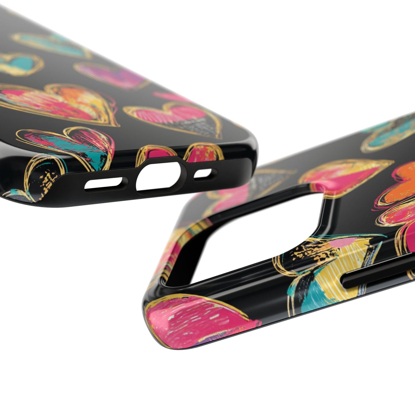 Love is in the Air | Colorful Chalk Hearts Design Phone Case