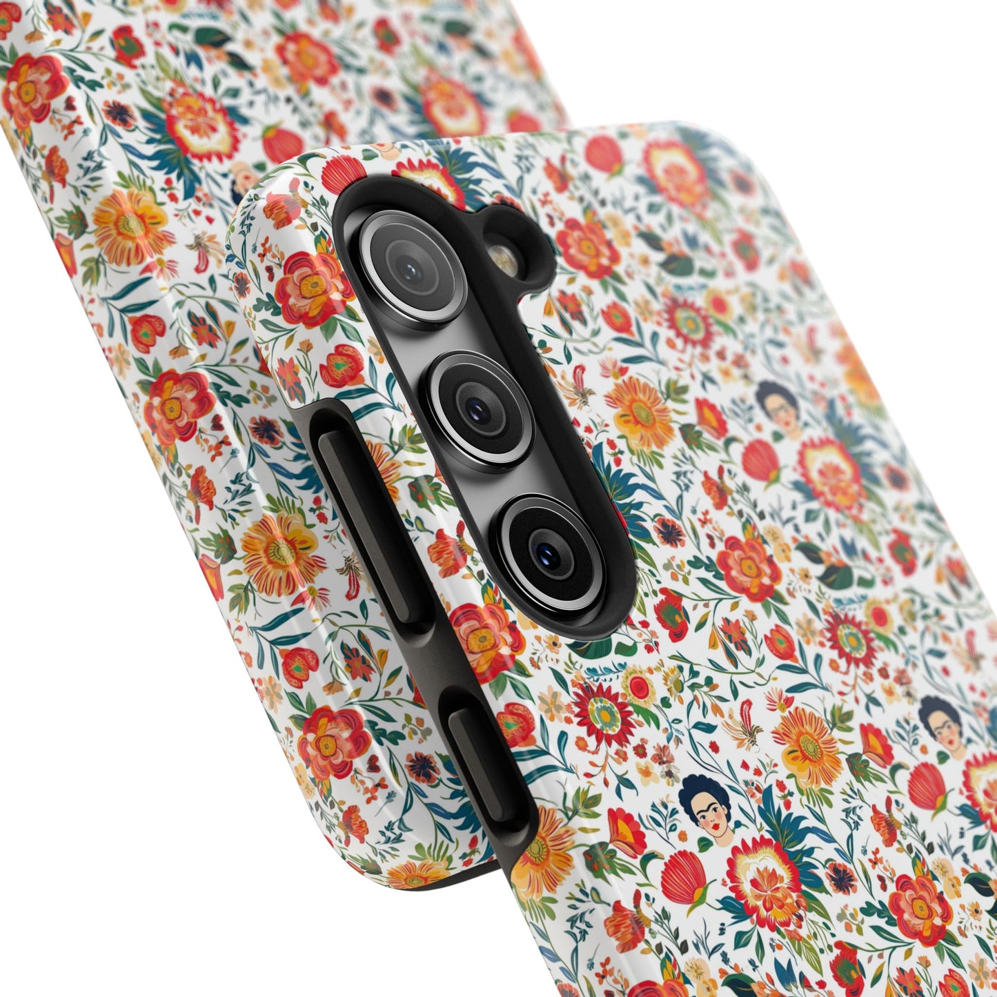 Frida Collection | Colorful Frida Kahlo Tough Phone Case for iPhone, Protective Case, Hard Shell Cover, Shockproof Case, Flower Pattern, Floral Design