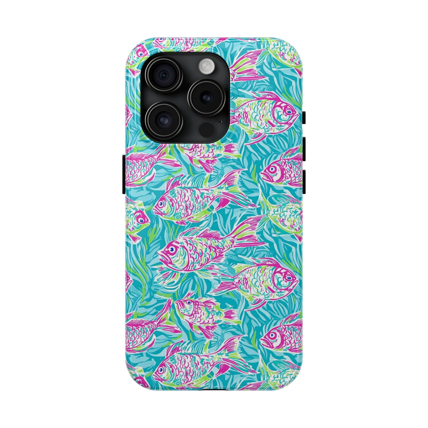 Under the Sea | Colorful Fish Design, Hot Pink Blue Green, Fishing Gifts, Ocean Lover, Marine Life Accessories, Protective Cover