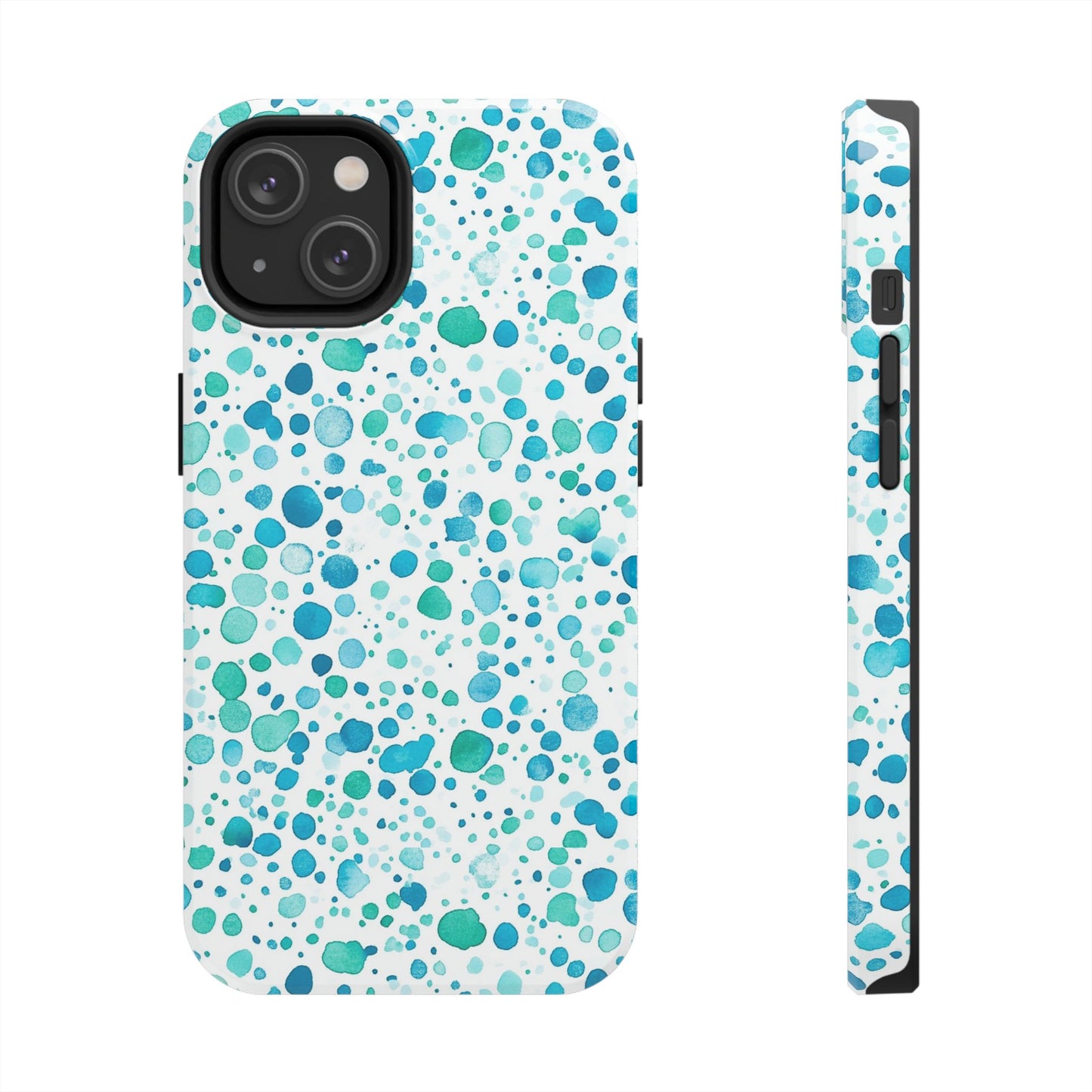 Trendy Spots | Aqua Watercolor Polka Dots Phone Case