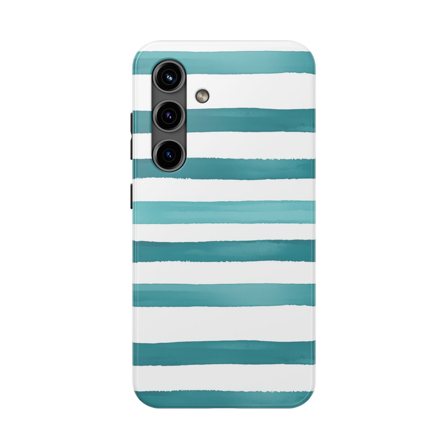 Vibrant Lines | Teal Ocean Striped Tough Phone Case