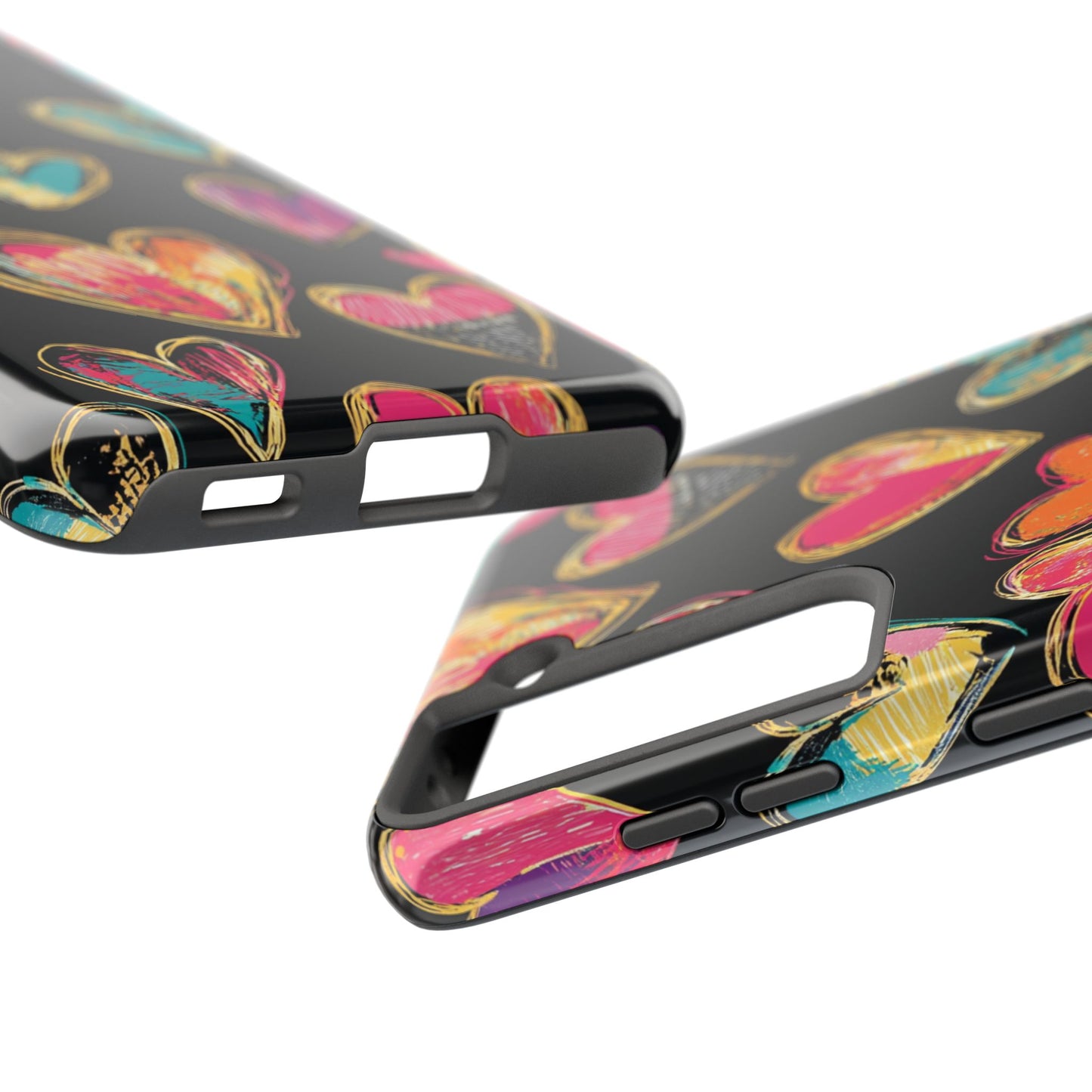 Love is in the Air | Colorful Chalk Hearts Design Phone Case