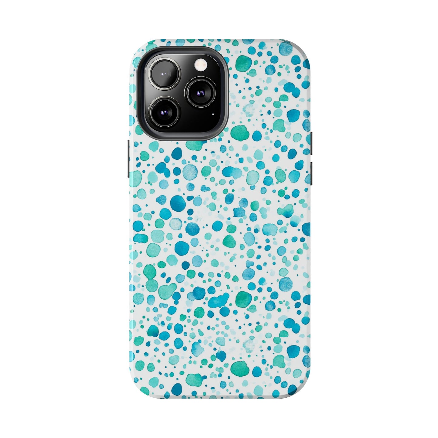 Trendy Spots | Aqua Watercolor Polka Dots Phone Case