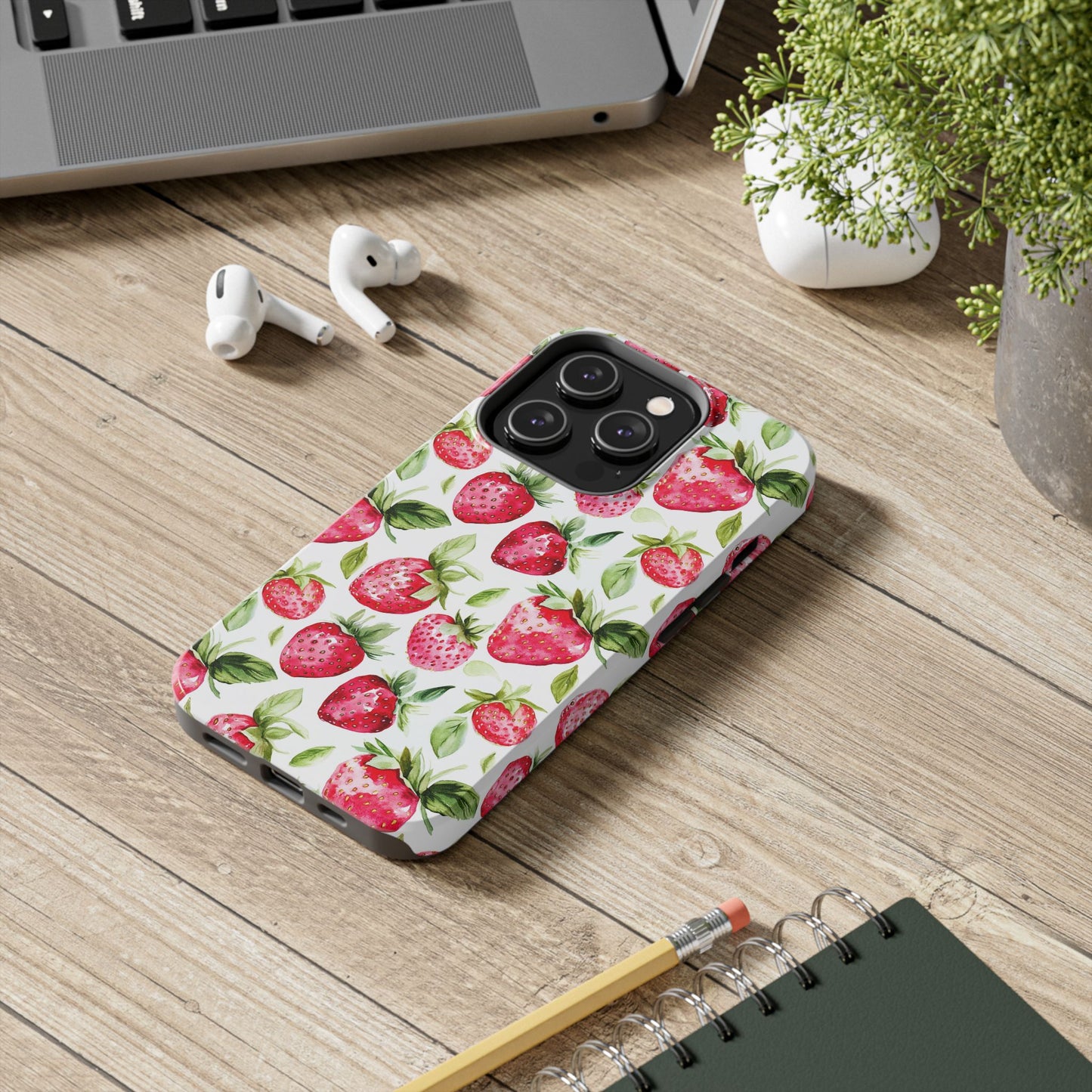 Nature Lover | Strawberry Watercolor Tough Phone Case