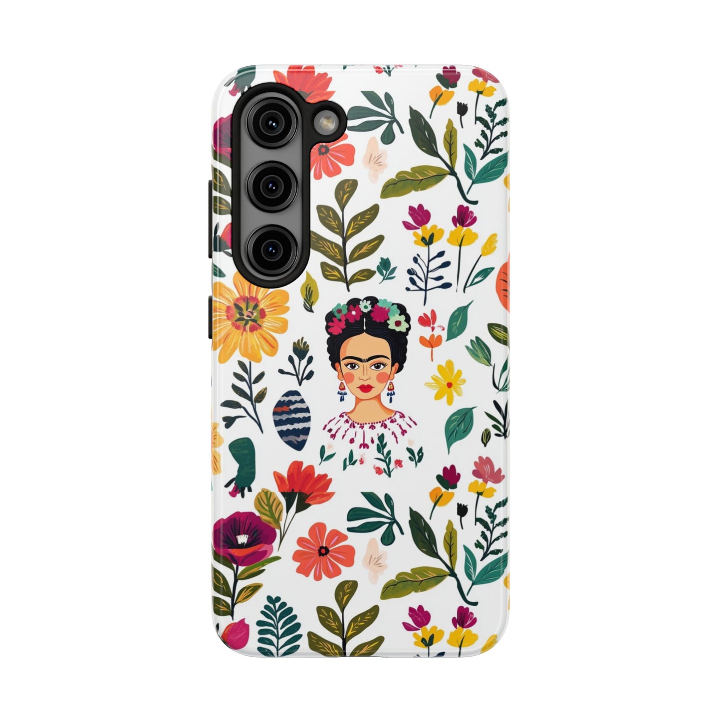 Frida Collection | Frida Kahlo Among Flowers, Colorful Mexican Inspired, Tough Phone Cases, Protective Cell Phone Cover, Hard Shell Phone
