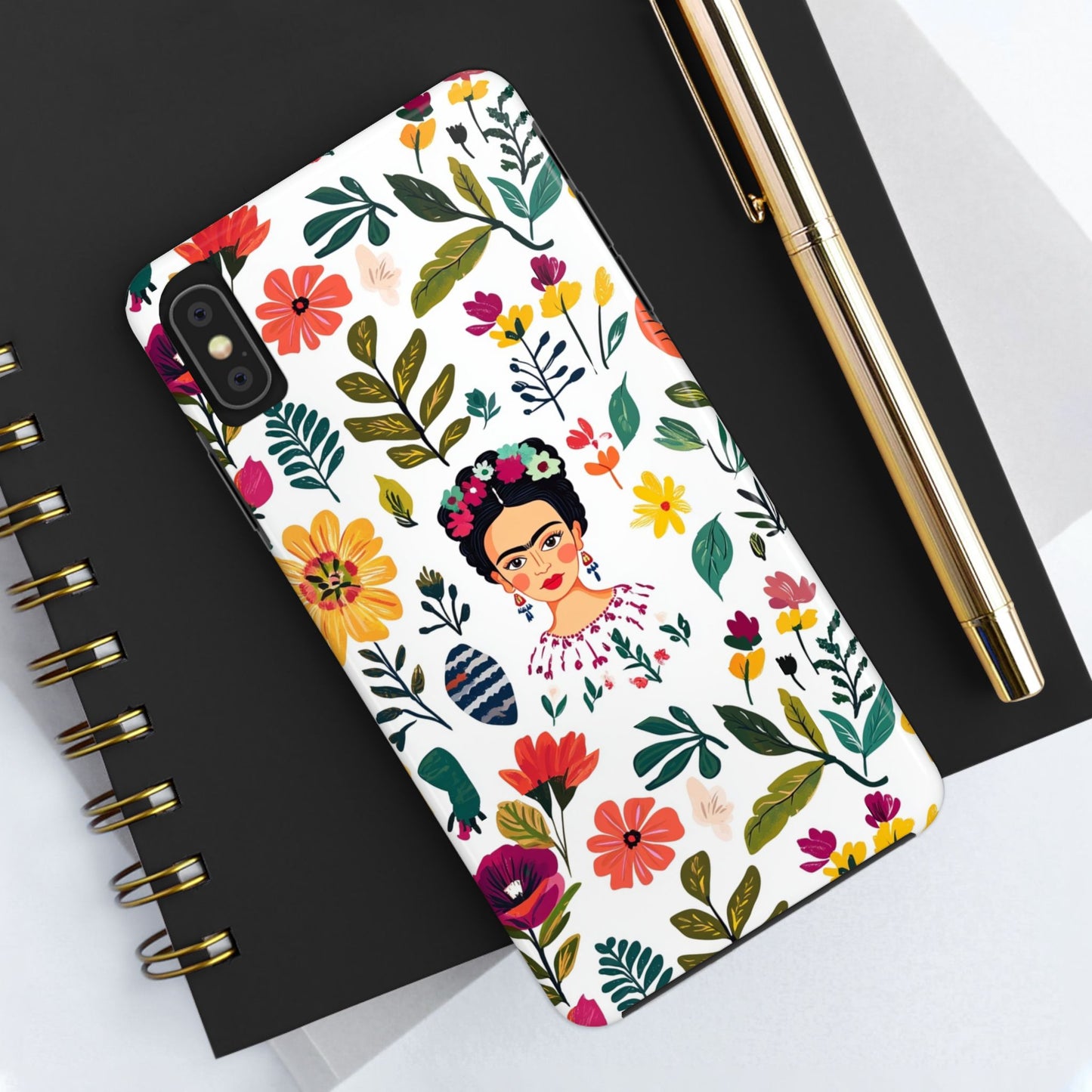 Frida Collection | Frida Kahlo Among Flowers, Colorful Mexican Inspired, Tough Phone Cases, Protective Cell Phone Cover, Hard Shell Phone