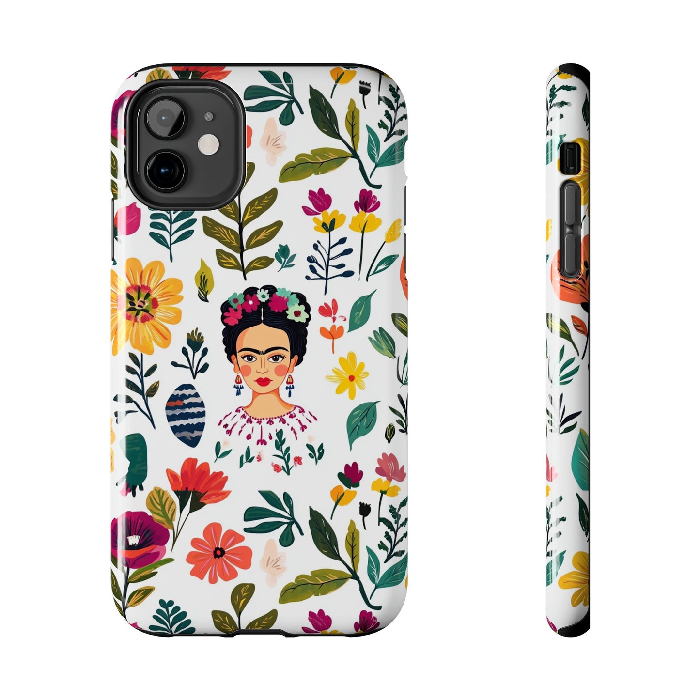 Frida Collection | Frida Kahlo Among Flowers, Colorful Mexican Inspired, Tough Phone Cases, Protective Cell Phone Cover, Hard Shell Phone