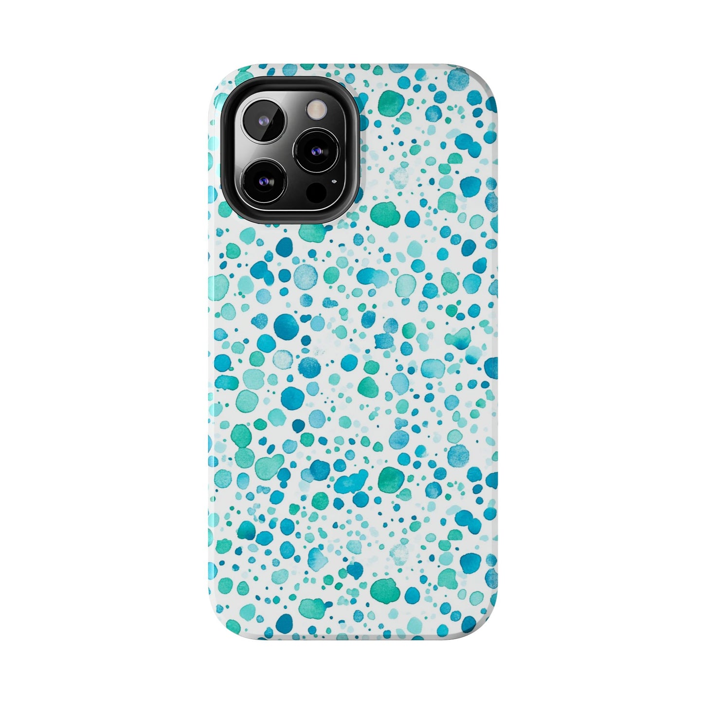 Trendy Spots | Aqua Watercolor Polka Dots Phone Case