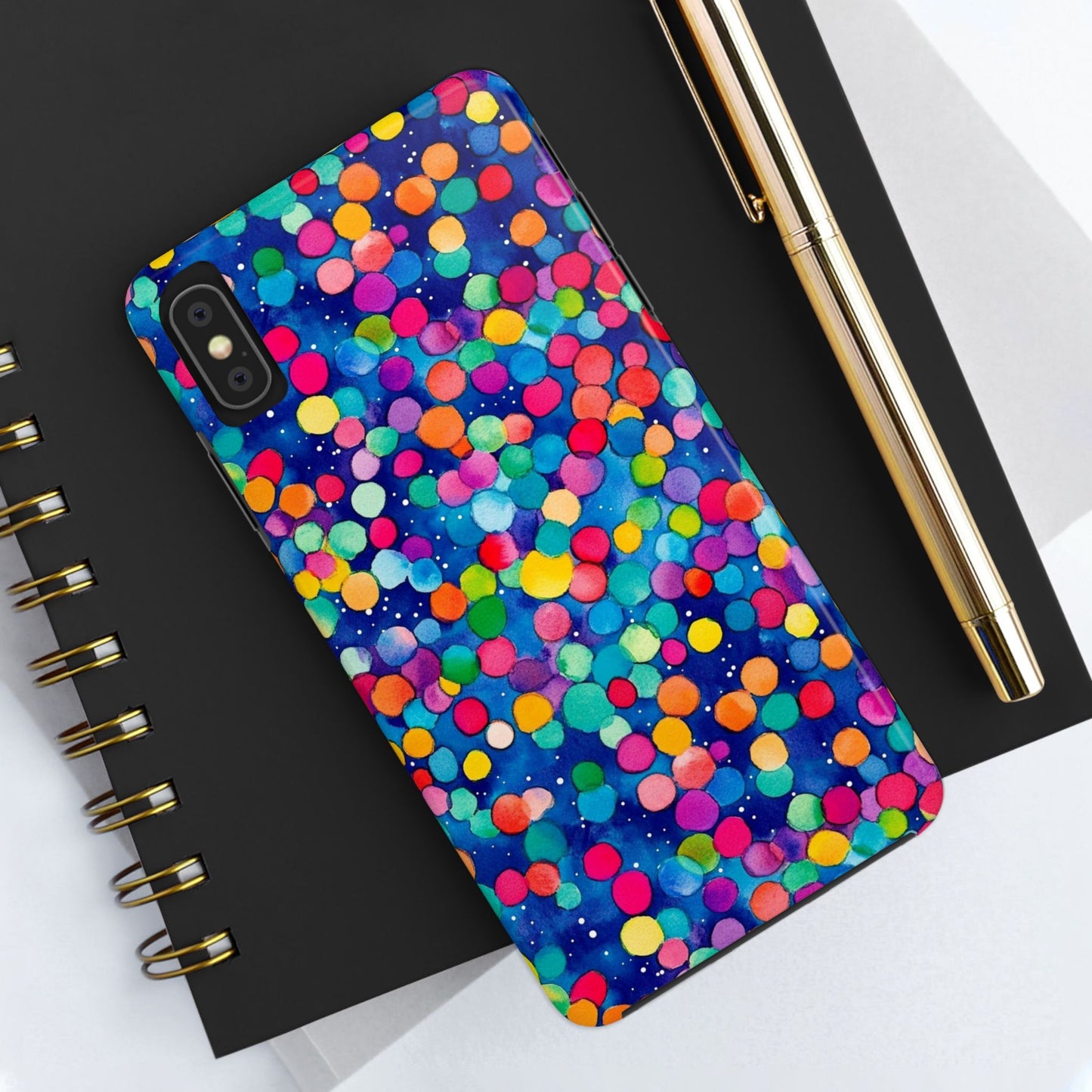 Trendy Spots | Colorful Blues Polka Dots Phone Case