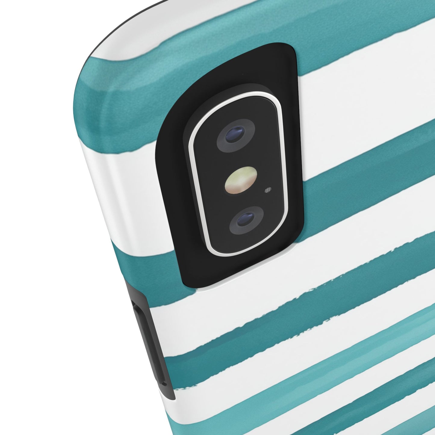 Vibrant Lines | Teal Ocean Striped Tough Phone Case