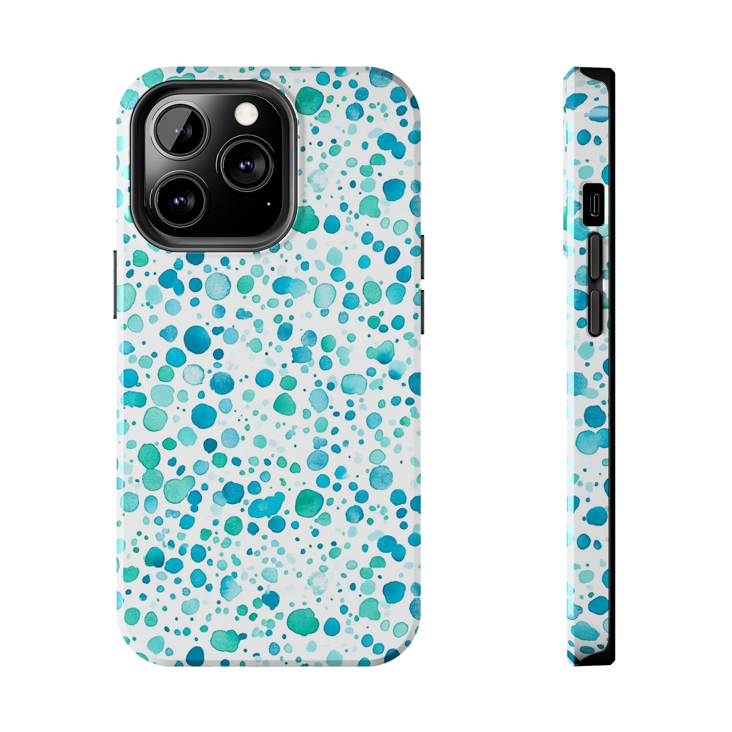Trendy Spots | Aqua Watercolor Polka Dots Phone Case