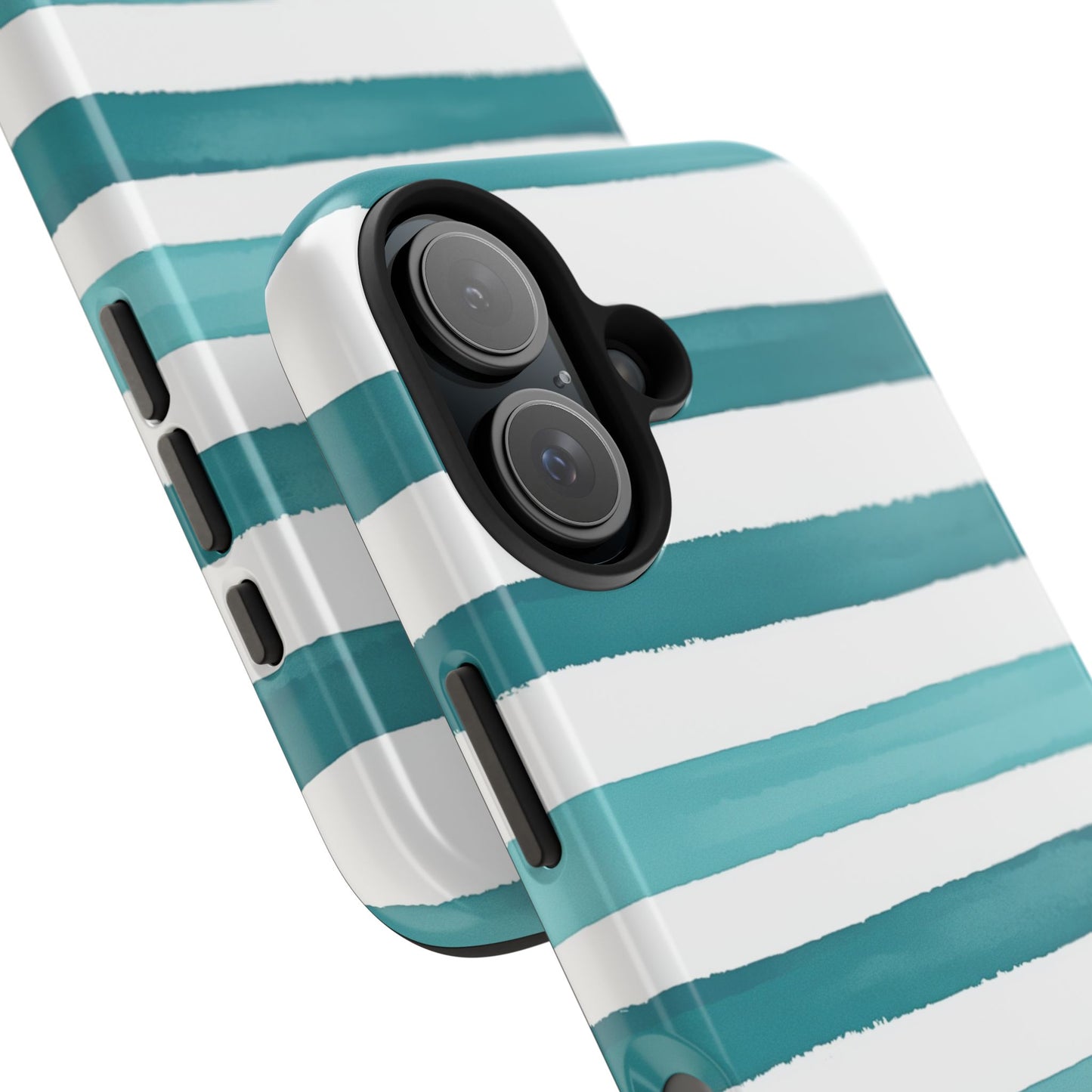 Vibrant Lines | Teal Ocean Striped Tough Phone Case