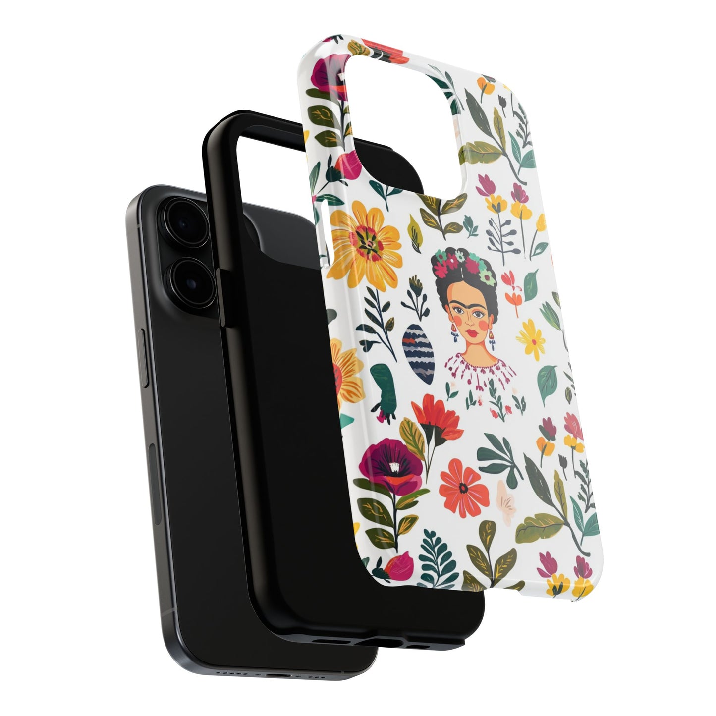 Frida Collection | Frida Kahlo Among Flowers, Colorful Mexican Inspired, Tough Phone Cases, Protective Cell Phone Cover, Hard Shell Phone