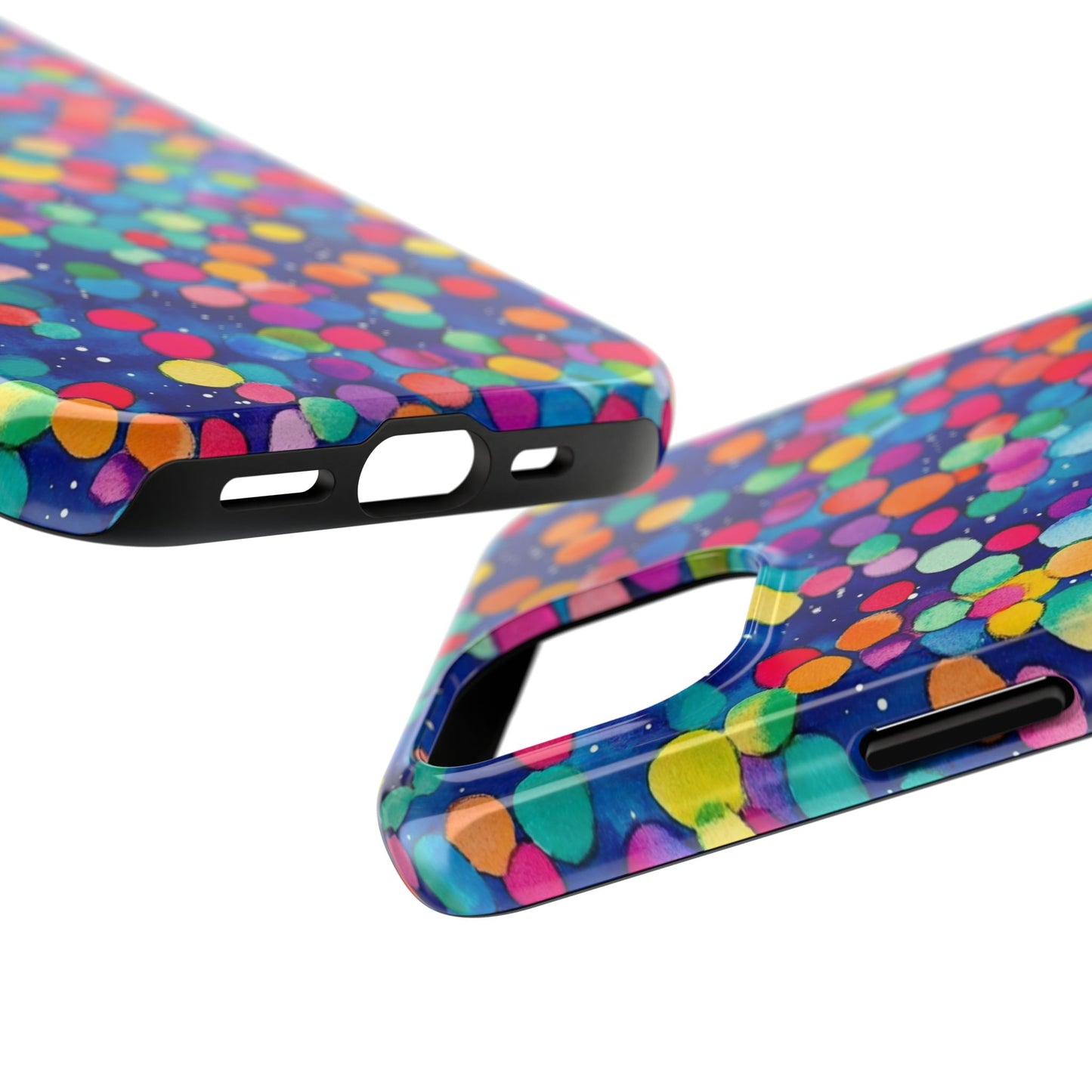 Trendy Spots | Colorful Blues Polka Dots Phone Case
