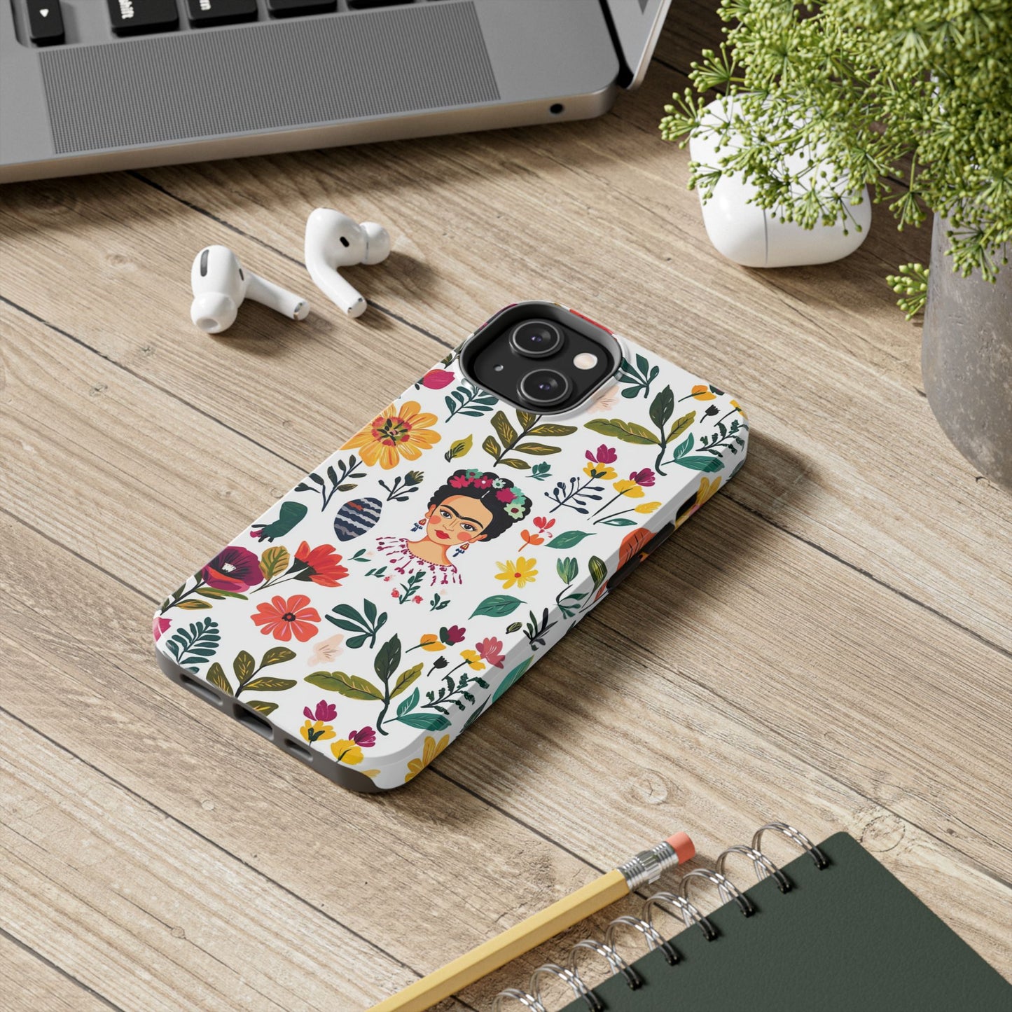 Frida Collection | Frida Kahlo Among Flowers, Colorful Mexican Inspired, Tough Phone Cases, Protective Cell Phone Cover, Hard Shell Phone