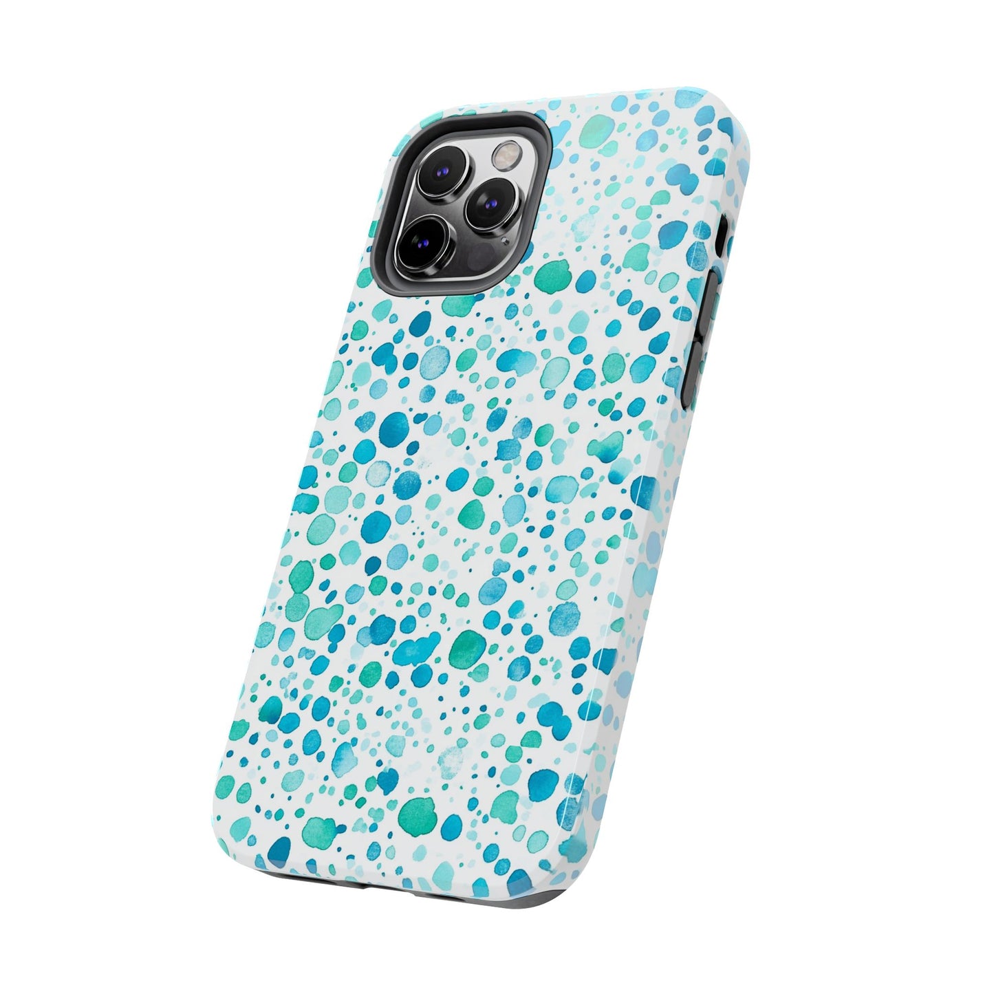 Trendy Spots | Aqua Watercolor Polka Dots Phone Case