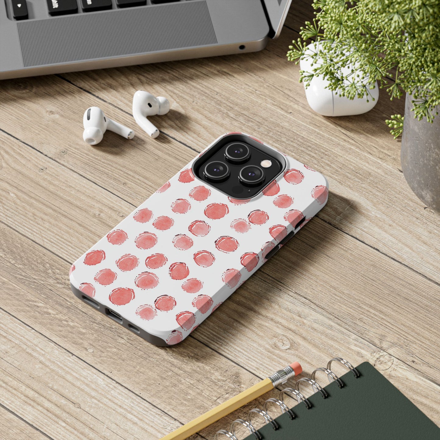 Trendy Spots | Pink Polka Dot Tough Phone Case