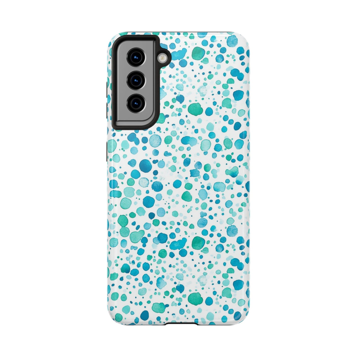 Trendy Spots | Aqua Watercolor Polka Dots Phone Case