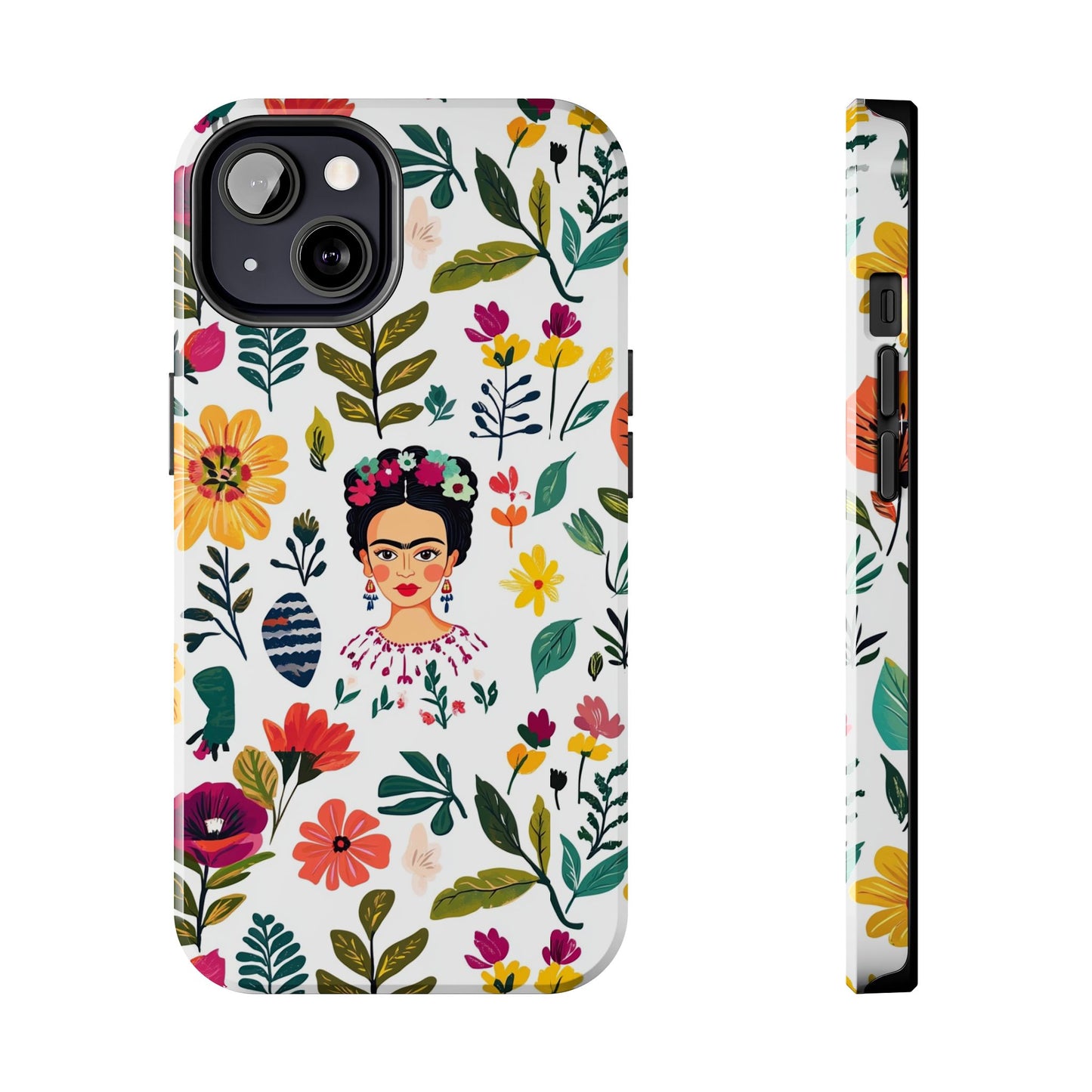 Frida Collection | Frida Kahlo Among Flowers, Colorful Mexican Inspired, Tough Phone Cases, Protective Cell Phone Cover, Hard Shell Phone