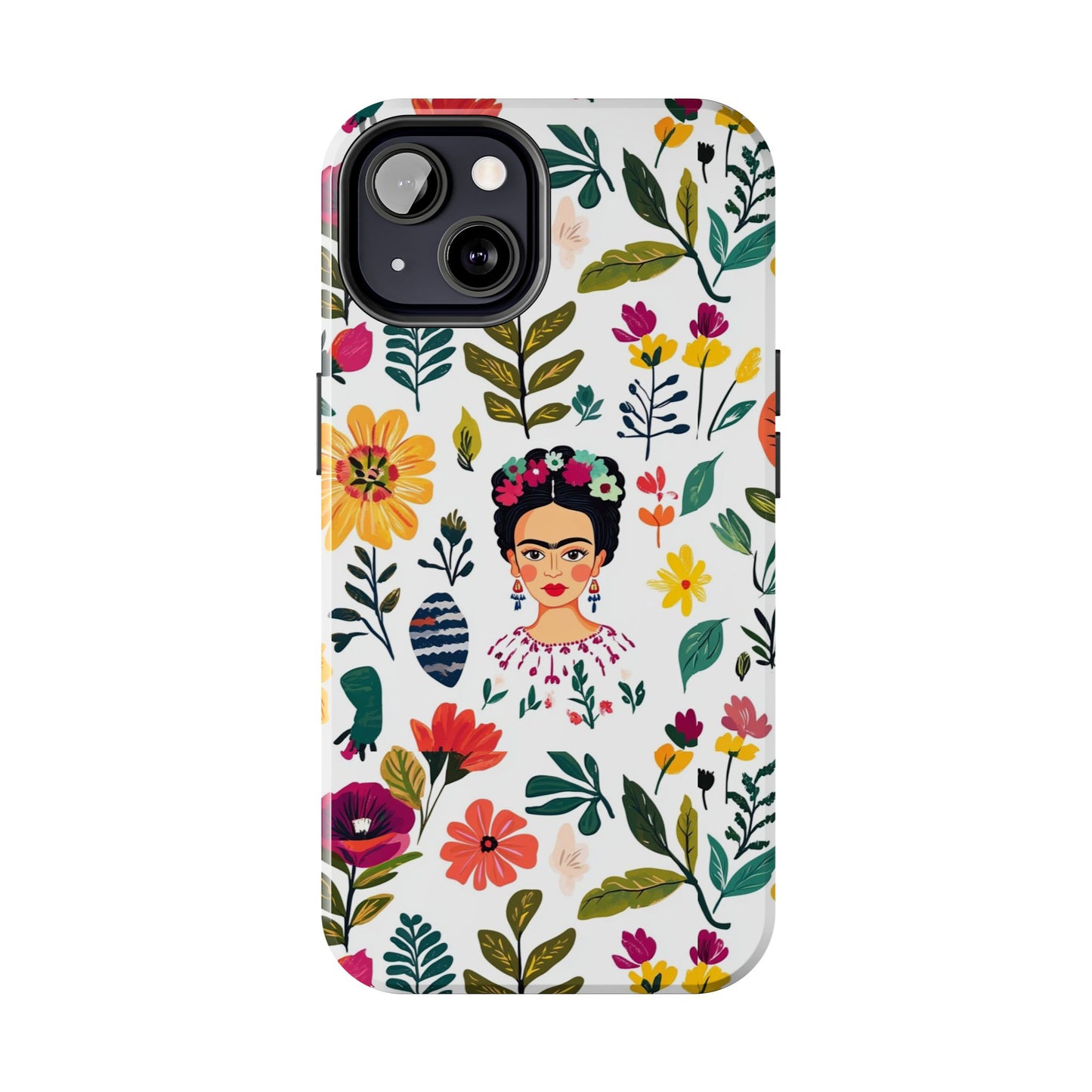Frida Collection | Frida Kahlo Among Flowers, Colorful Mexican Inspired, Tough Phone Cases, Protective Cell Phone Cover, Hard Shell Phone