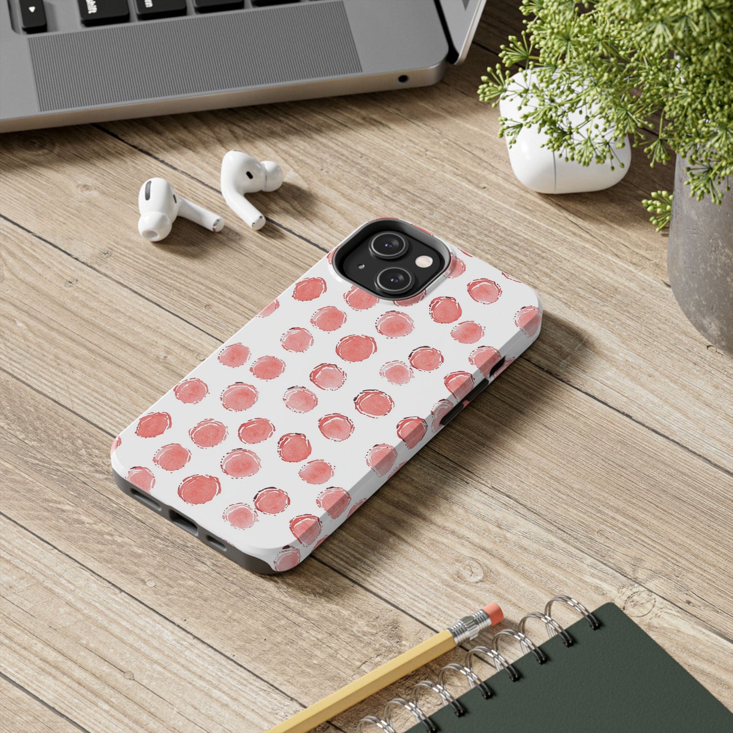 Trendy Spots | Pink Polka Dot Tough Phone Case