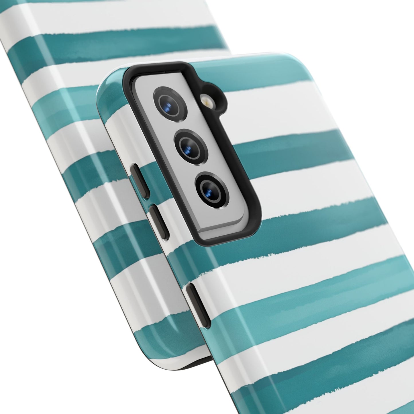 Vibrant Lines | Teal Ocean Striped Tough Phone Case