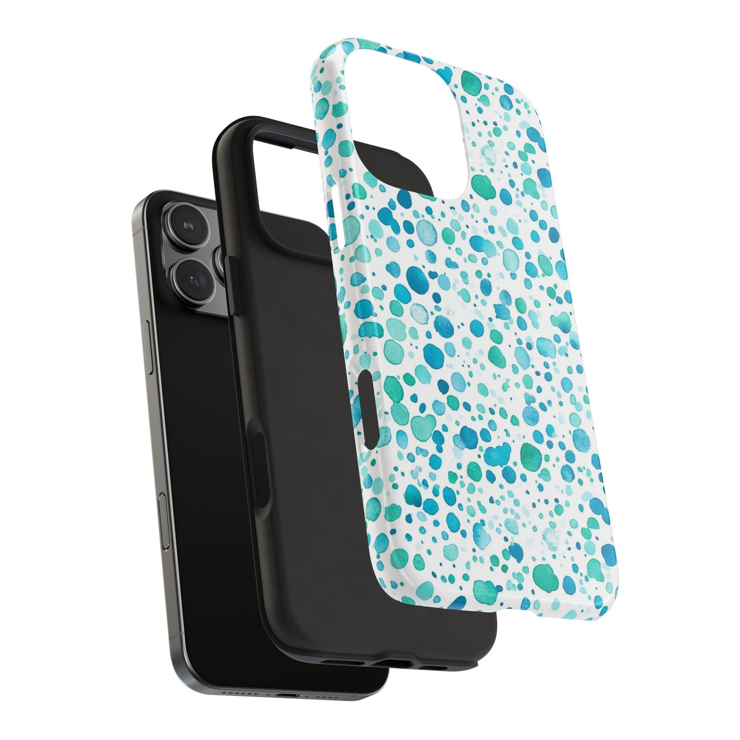Trendy Spots | Aqua Watercolor Polka Dots Phone Case