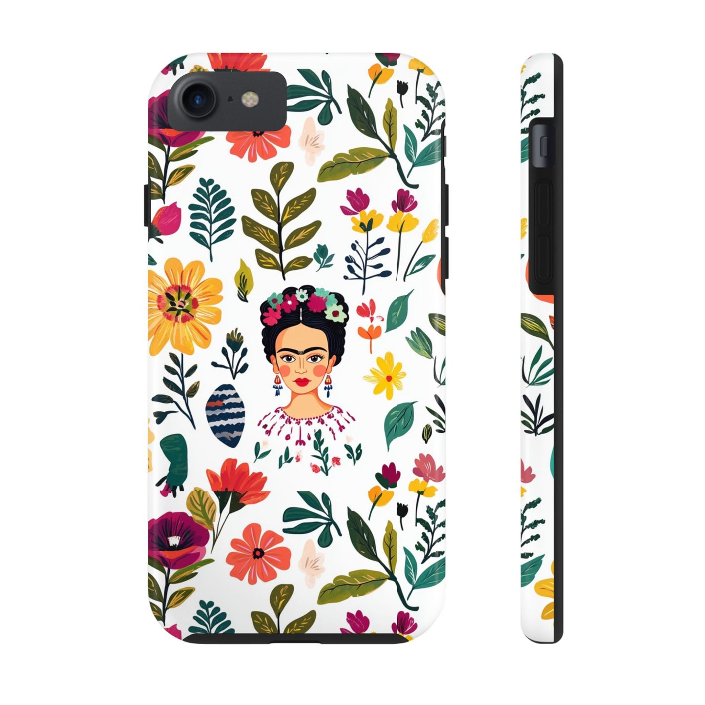 Frida Collection | Frida Kahlo Among Flowers, Colorful Mexican Inspired, Tough Phone Cases, Protective Cell Phone Cover, Hard Shell Phone