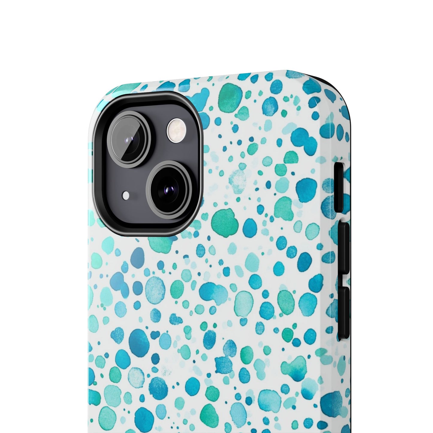 Trendy Spots | Aqua Watercolor Polka Dots Phone Case